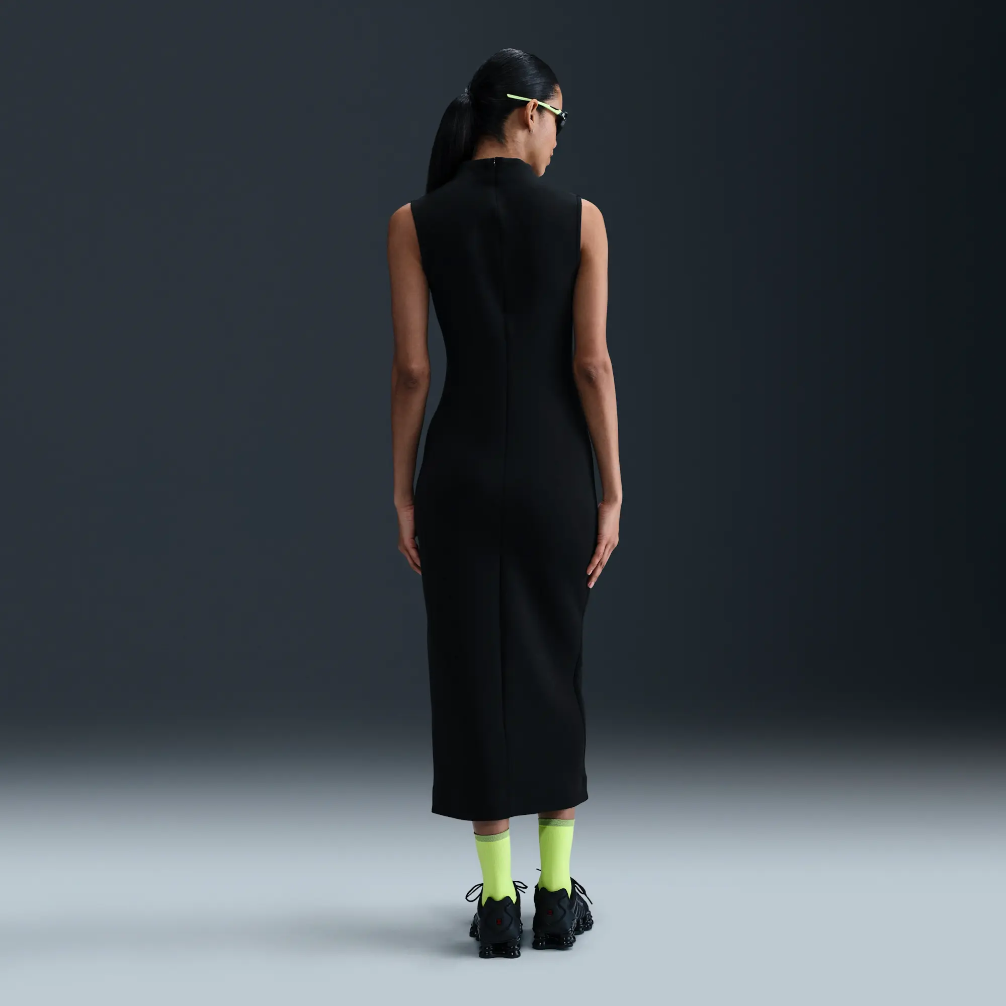Nike Sportswear Tech Fleece Women's Slim Maxi Tank Top Dress - Black - Cotton/Polyester/Elastane