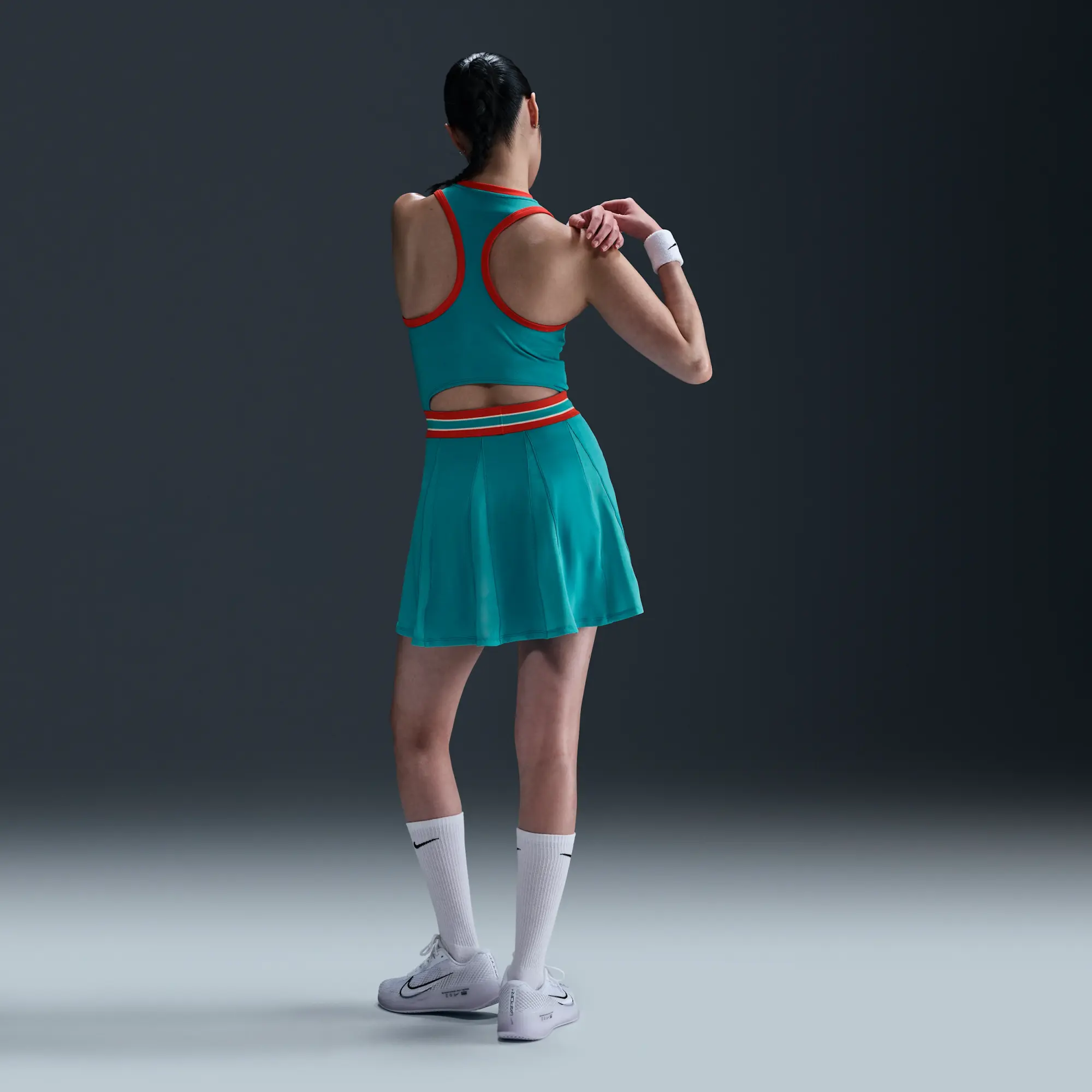 NikeCourt Slam Women's Dri-FIT Tennis Dress - Green - Polyester/Elastane