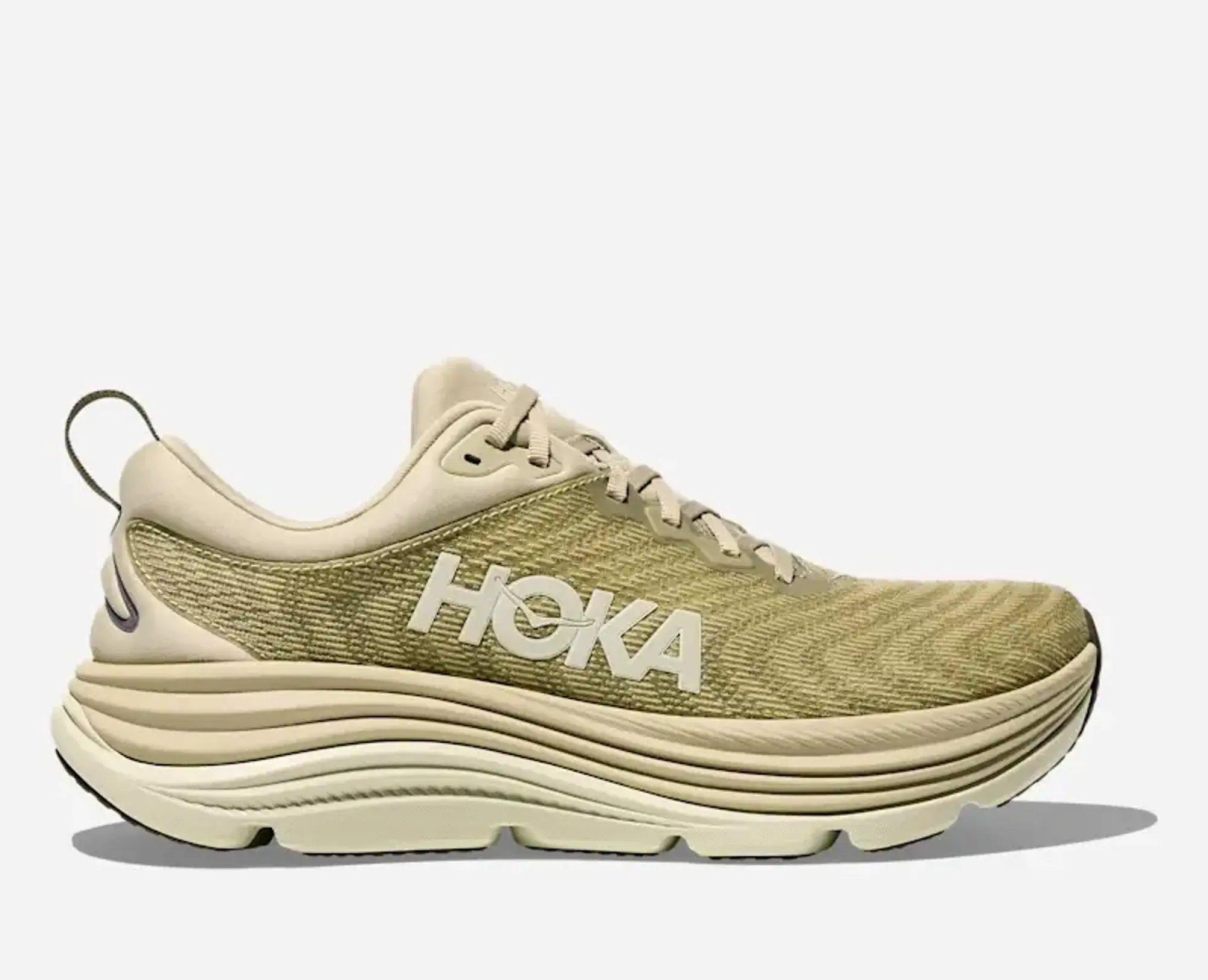 Hoka Men's Gaviota 5 Road Running Shoes In Oyster Mushroom/Truffle Salt