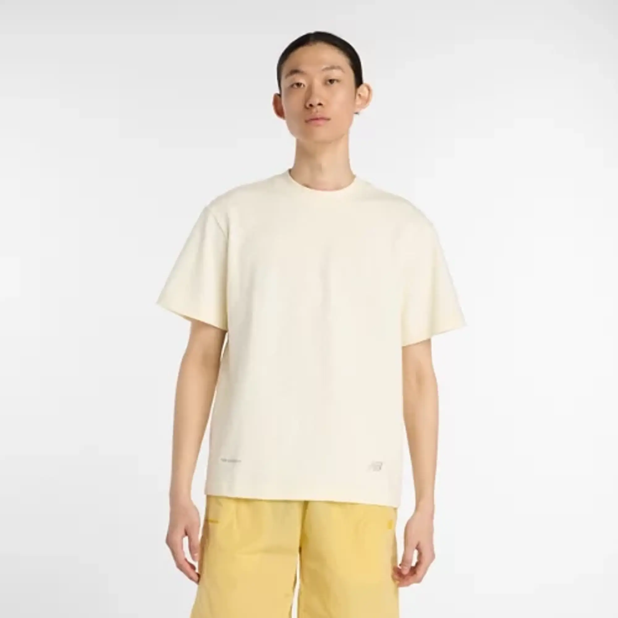 New Balance Men's NB Grey T-shirt in Beige Cotton