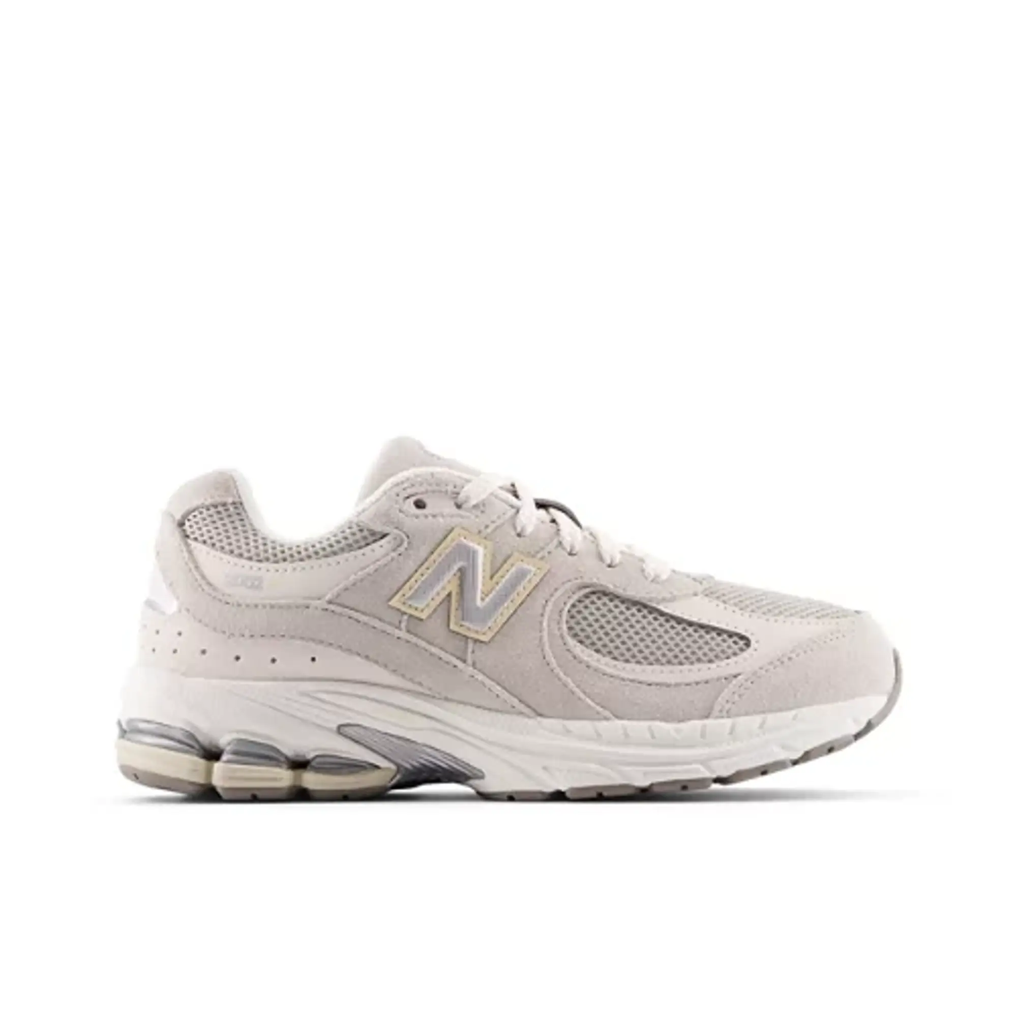 New Balance Kids' 2002 in Grey/Beige Leather