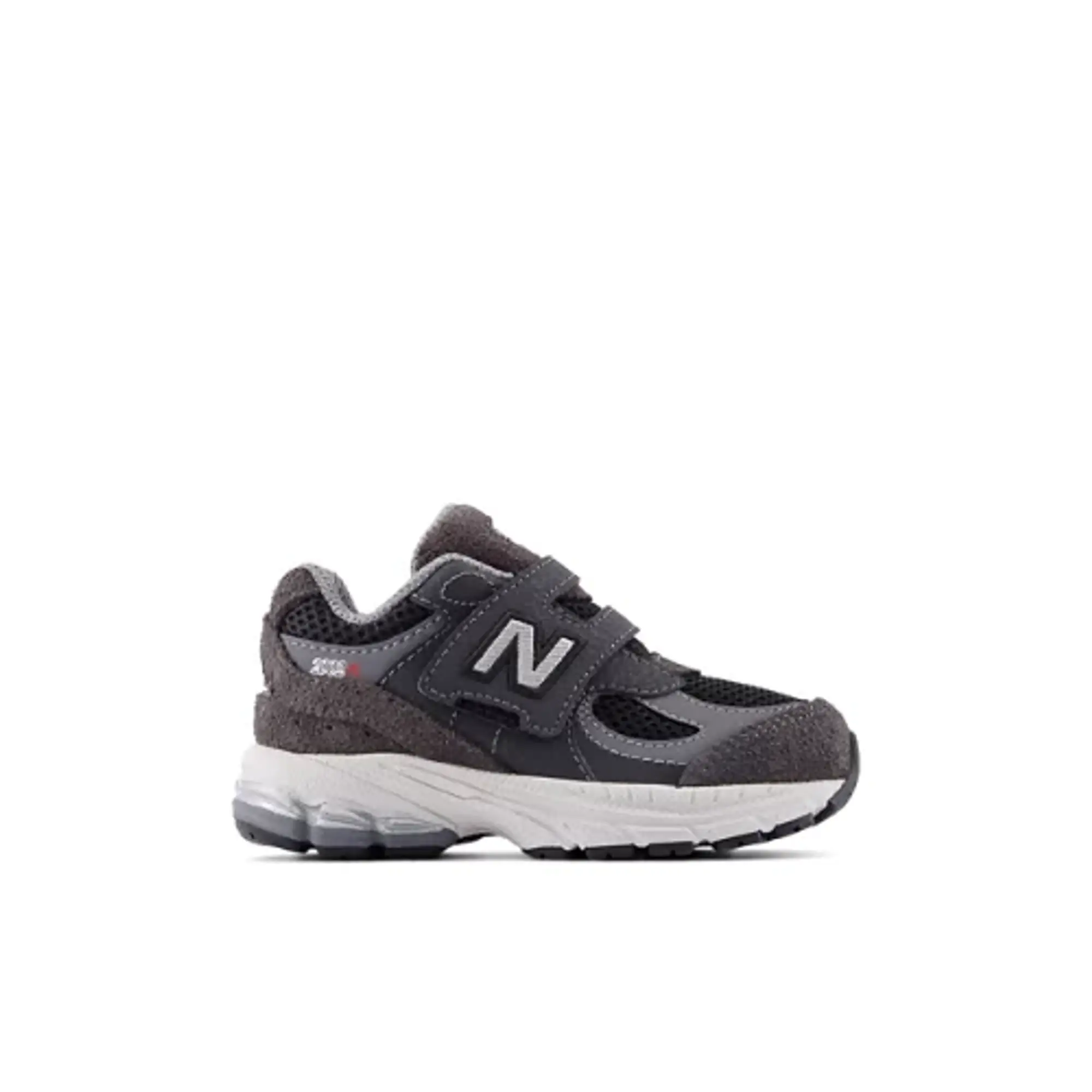 New Balance Infants' 2002 HOOK & LOOP in Black/Grey Leather