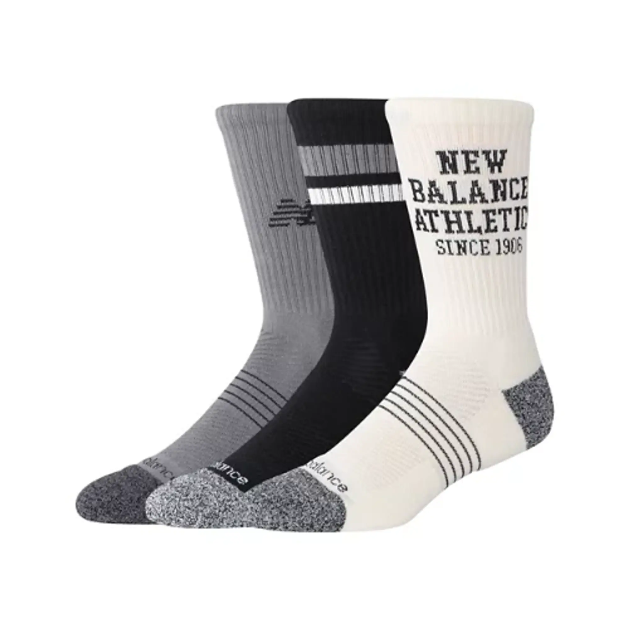 New Balance Unisex Active Graphic Crew Socks 3 Pack Polyester