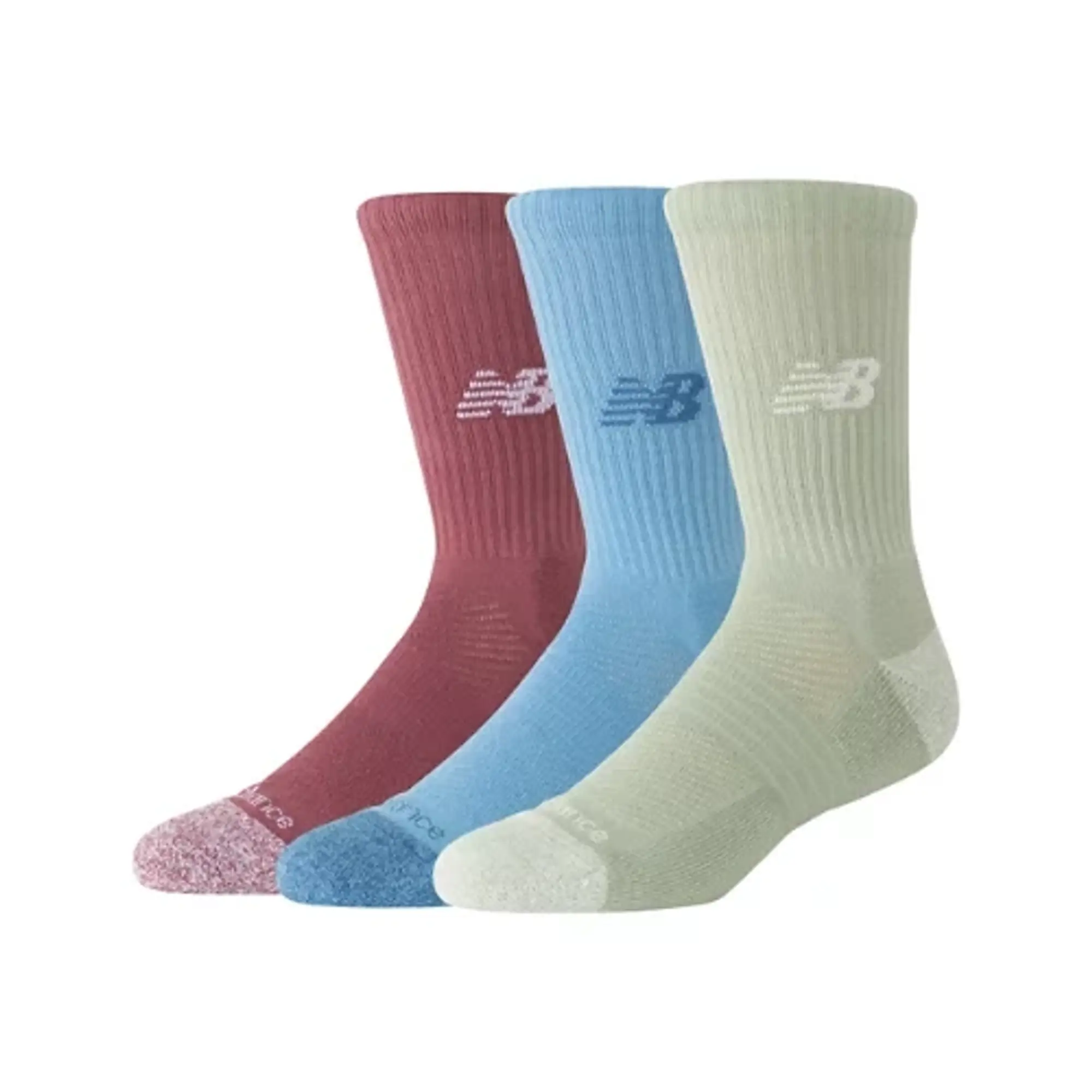 New Balance Unisex Active Crew Socks 3 Pack Polyester