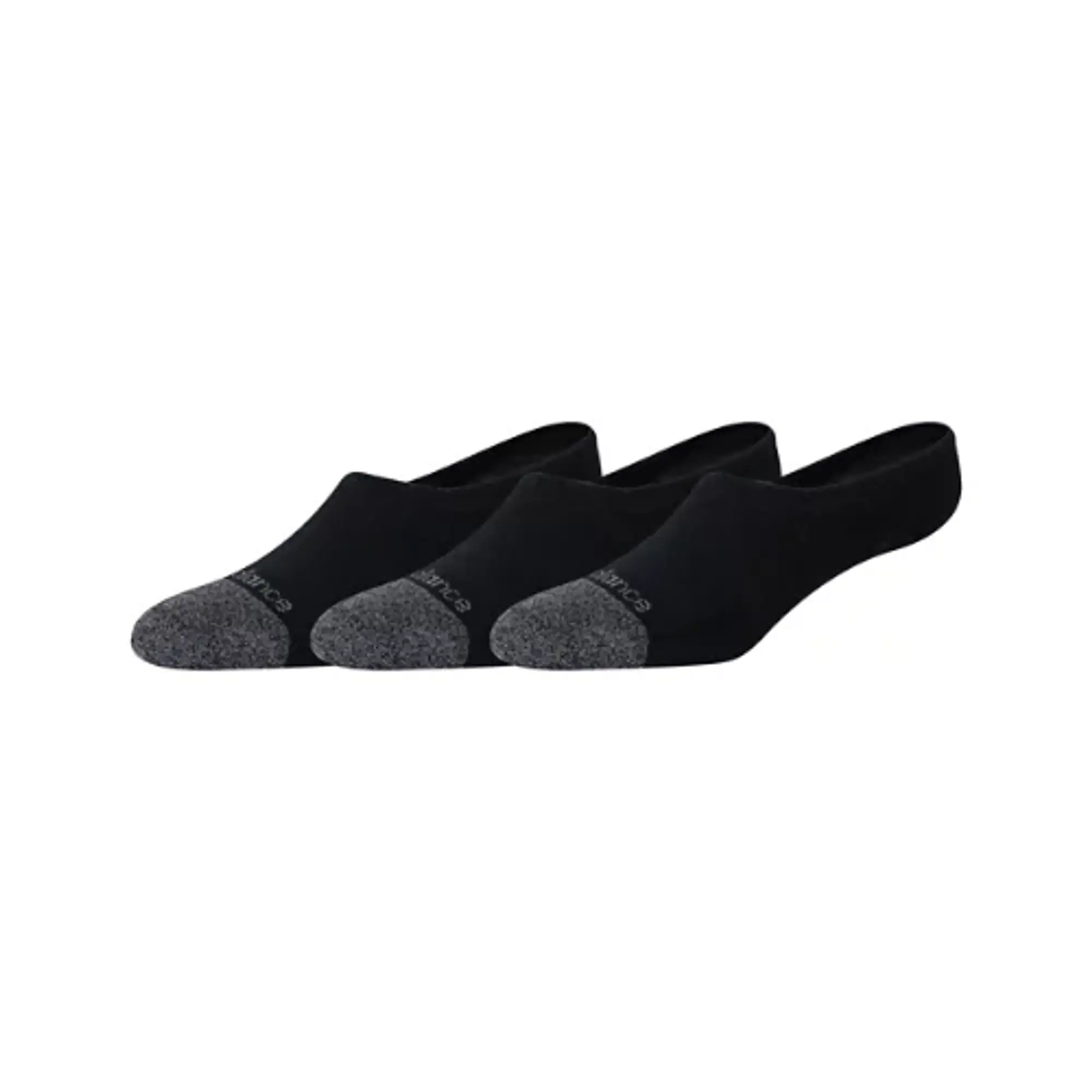 New Balance Unisex Active Invisible Socks 3 Pack in Black Polyester