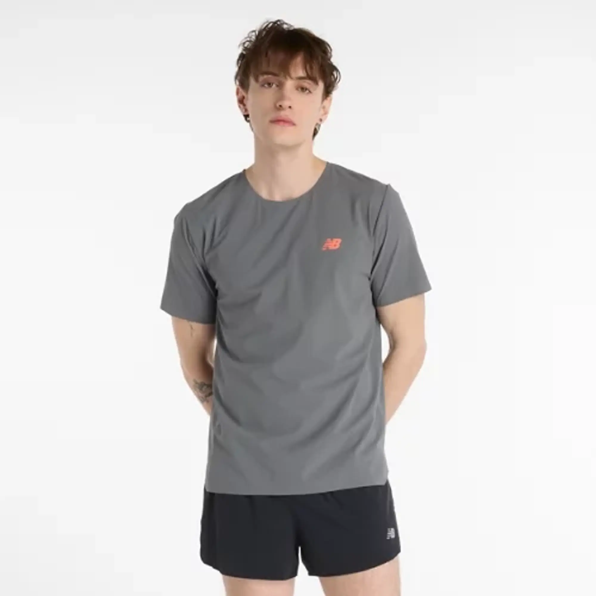 New Balance Men's Race Day Ultra Light T-Shirt in Red Polywoven