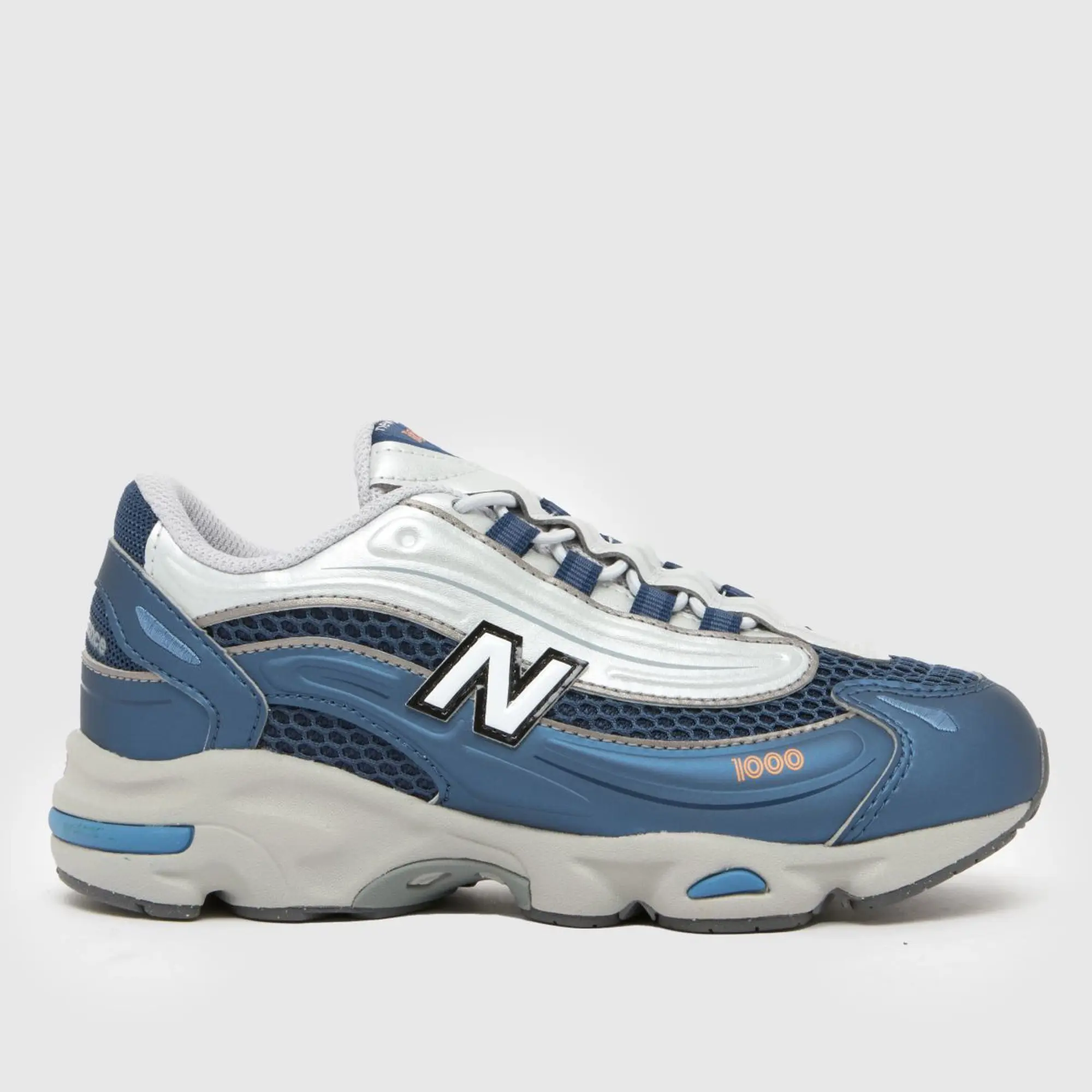 New Balance Kids' 1000 BUNGEE LACE in Blue/Grey Synthetic