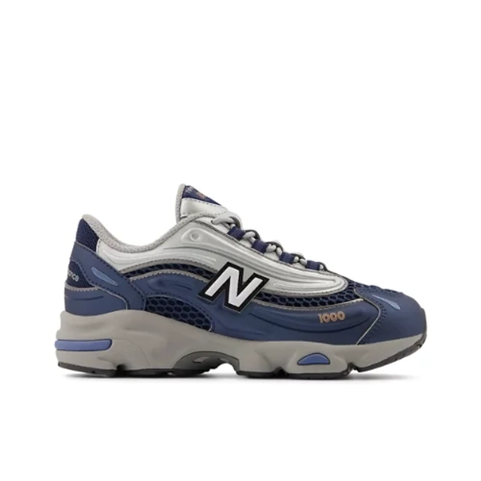 New Balance Kids' 1000 BUNGEE LACE in Blue/Grey Synthetic