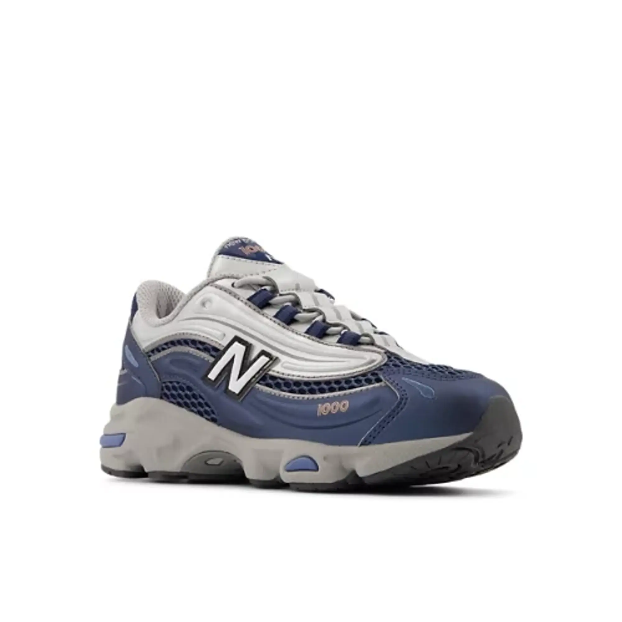 New Balance Kids' 1000 BUNGEE LACE in Blue/Grey Synthetic