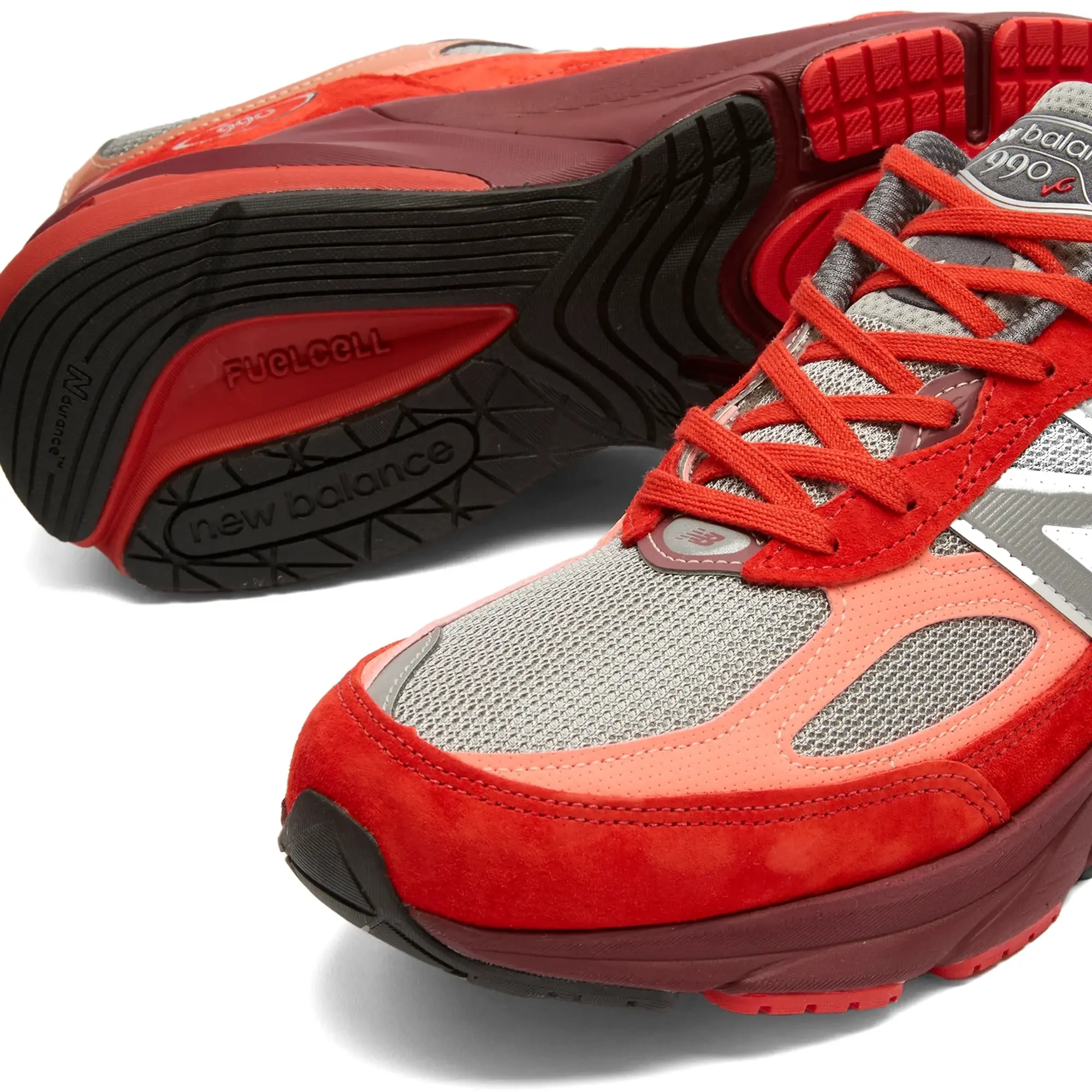 New Balance Unisex Made in USA 990v6 in Red/Grey Suede/Mesh