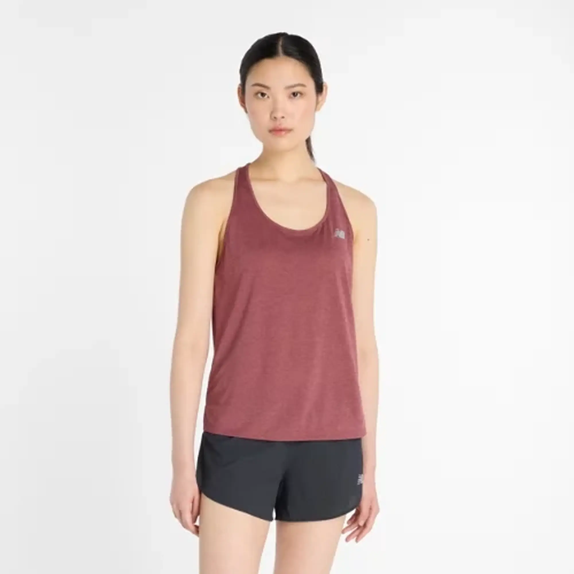 New Balance Women's Athletics Tank in Red Poly Knit