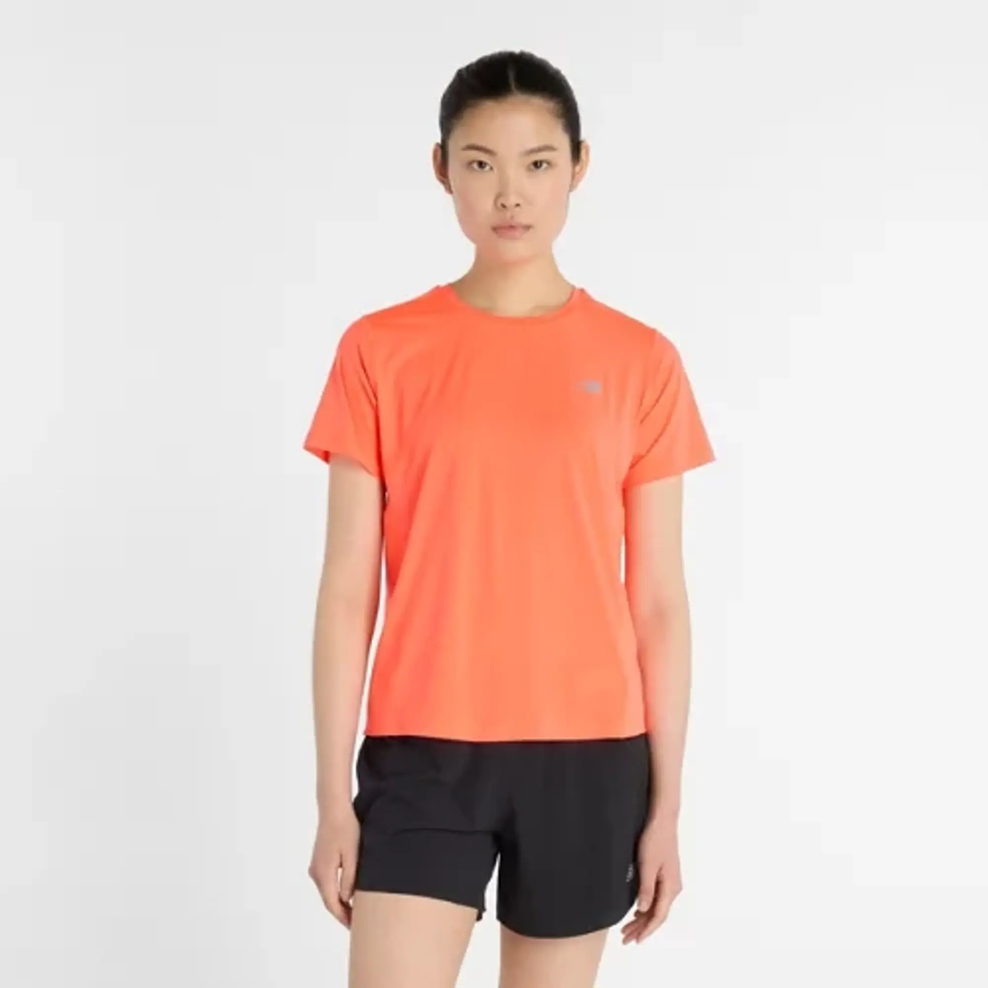 New Balance Women's Race Day T-Shirt in Red Poly Knit