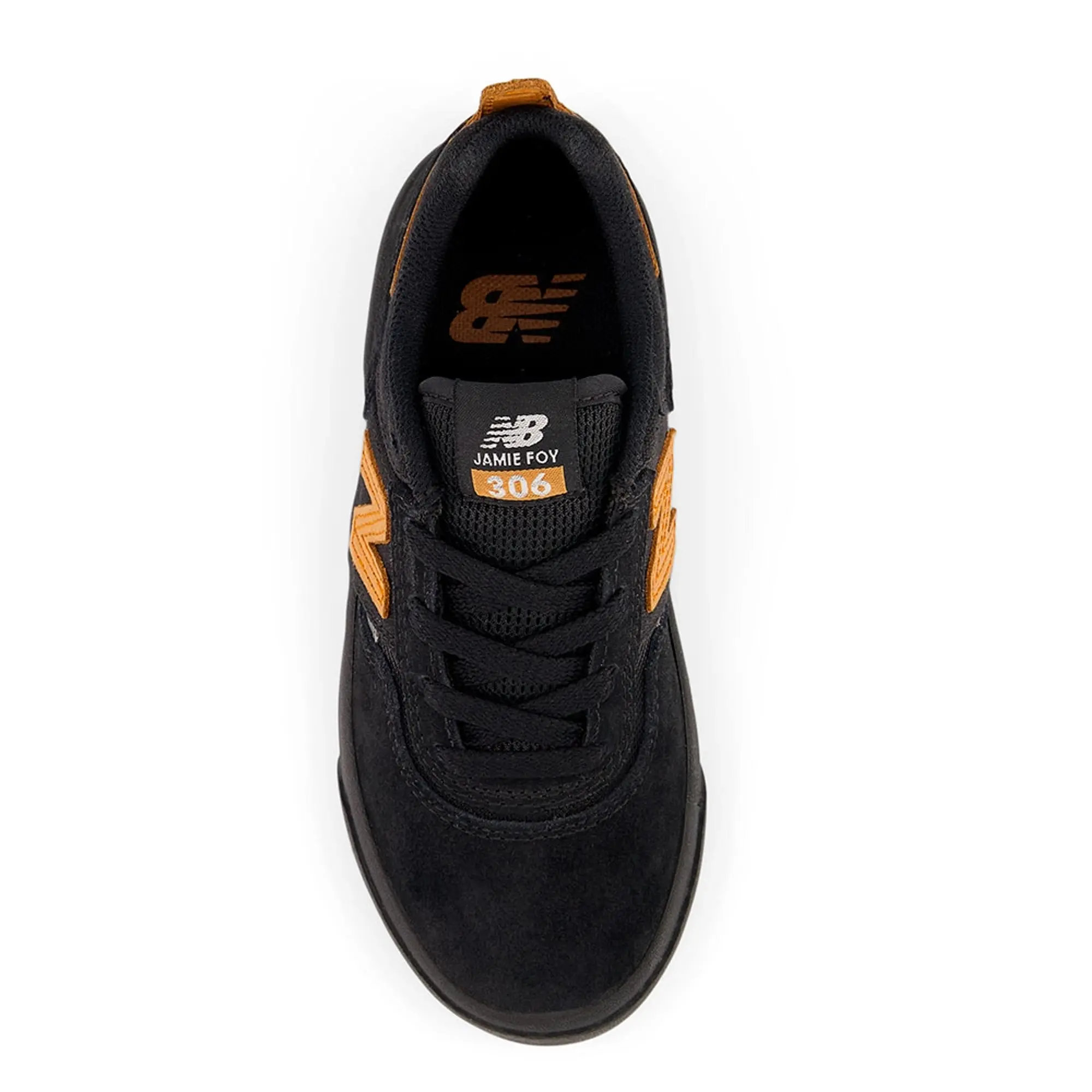 New Balance Unisex Kids Jamie Foy 306 in Black/Brown Suede/Mesh