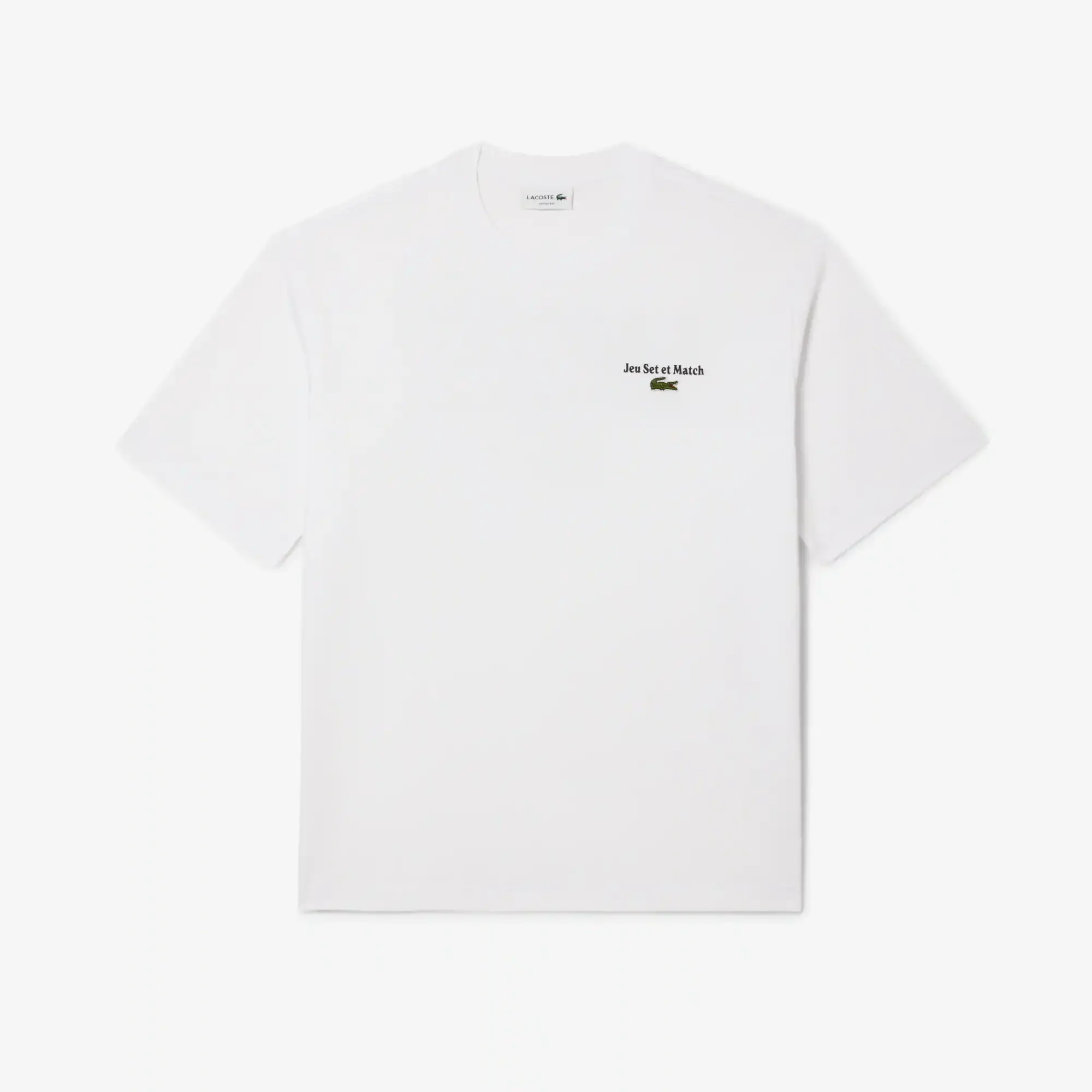 Lacoste Loose Fit Heavy Jersey Printed T-shirt - White