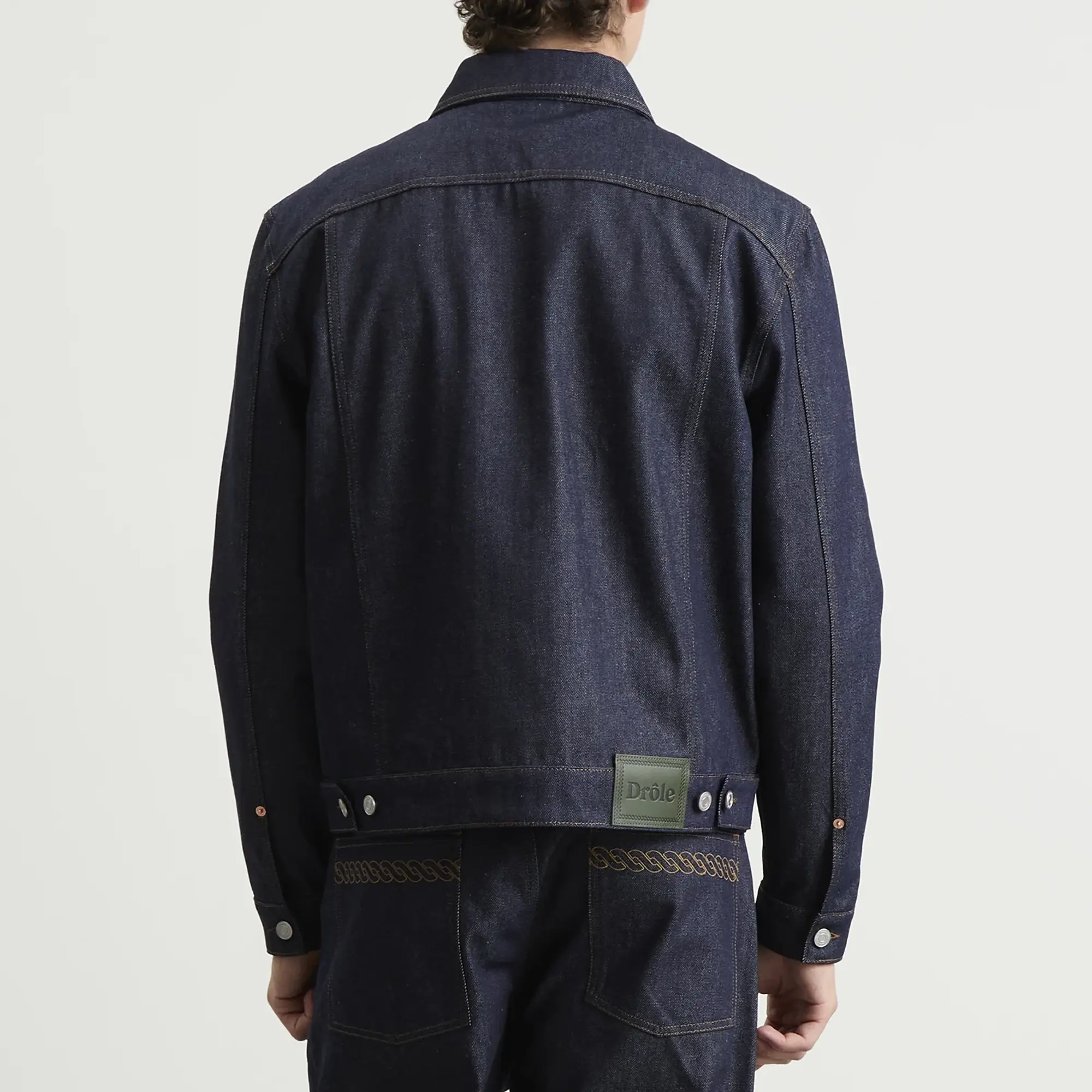 Drôle de Monsieur Men's Raw Denim Jacket Brut