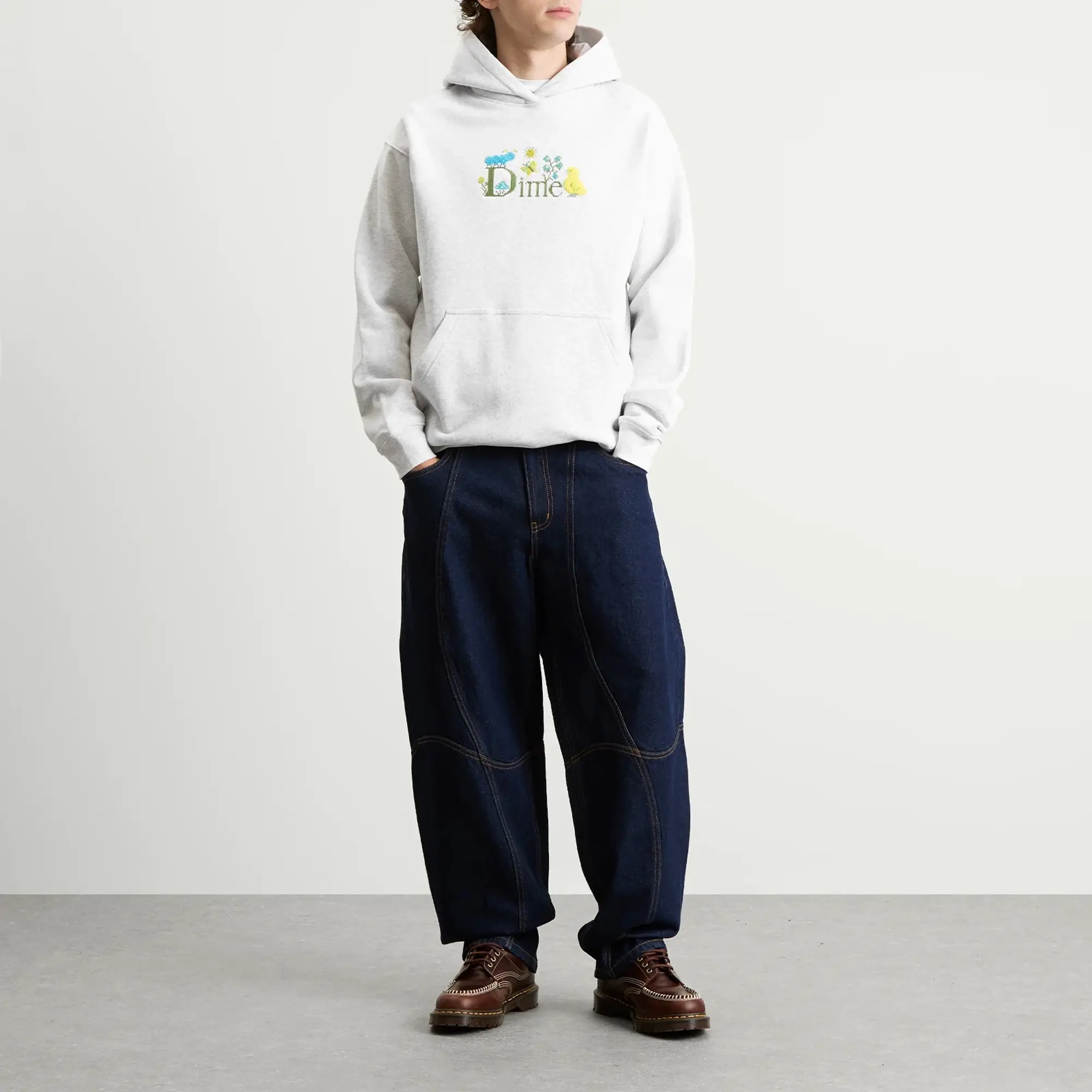 Dime Men's Classic Cross Stitch Hoodie Ash