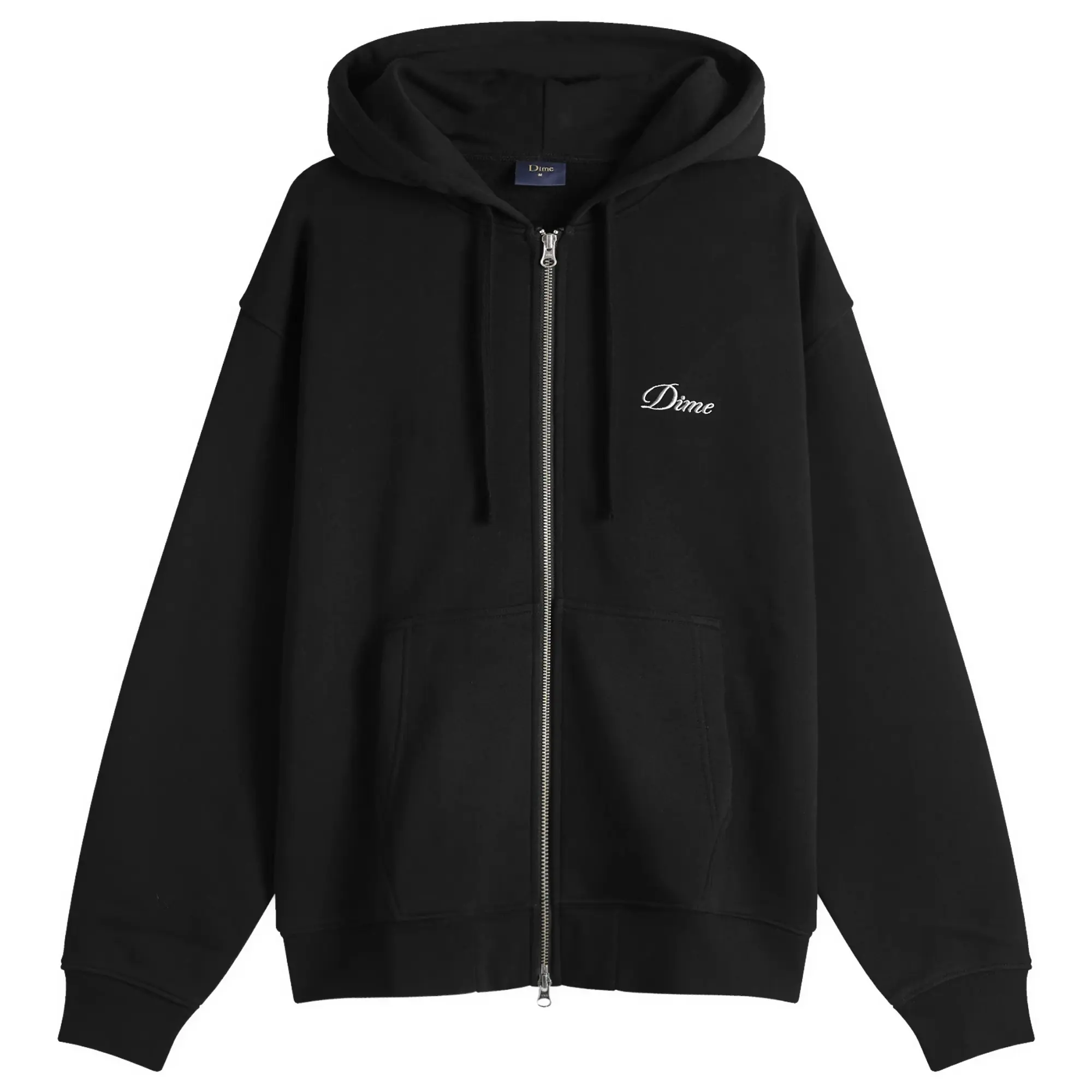 Dime Men's Cursive Small Logo Zip Hoodie Black