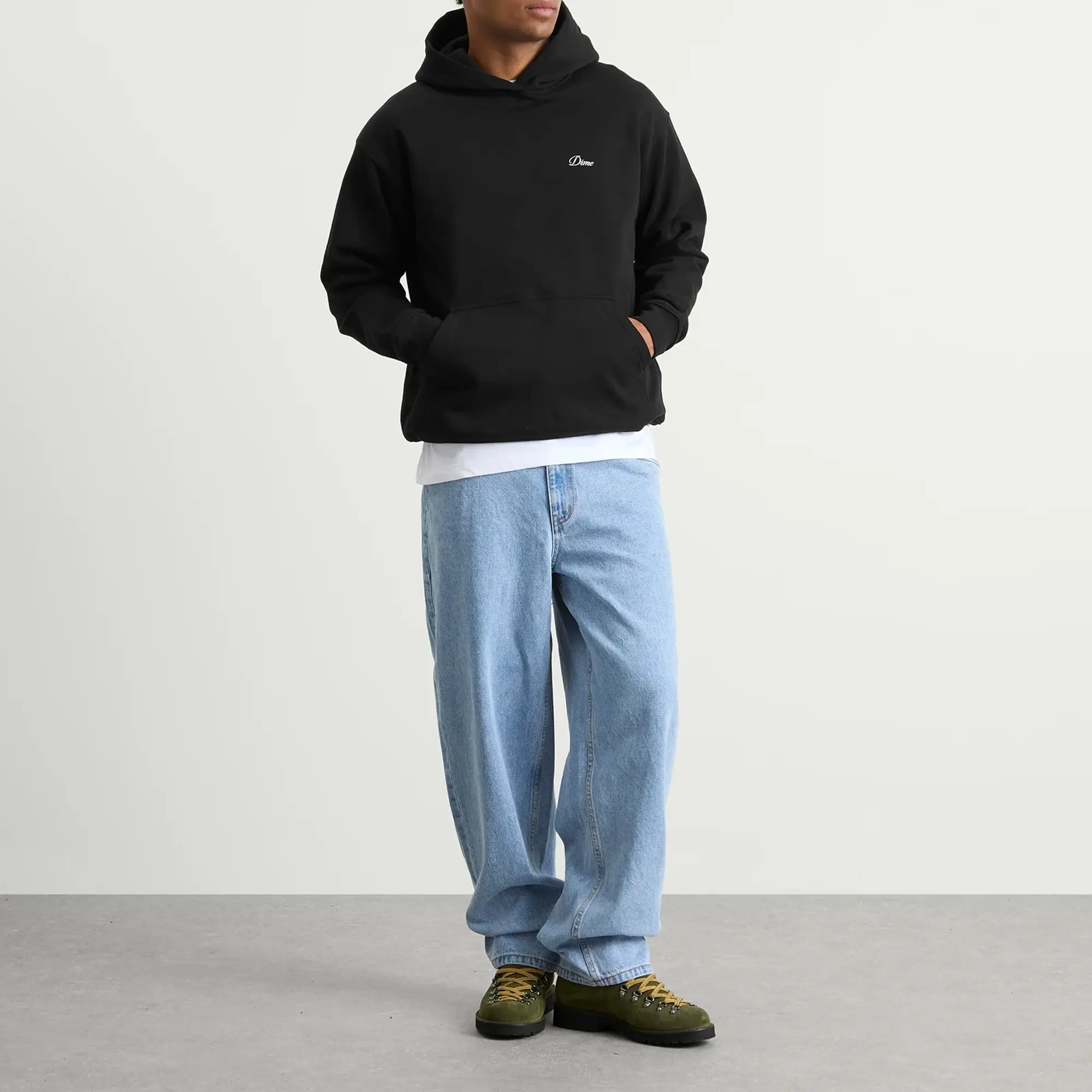 Dime Men's Cursive Small Logo Hoodie Black