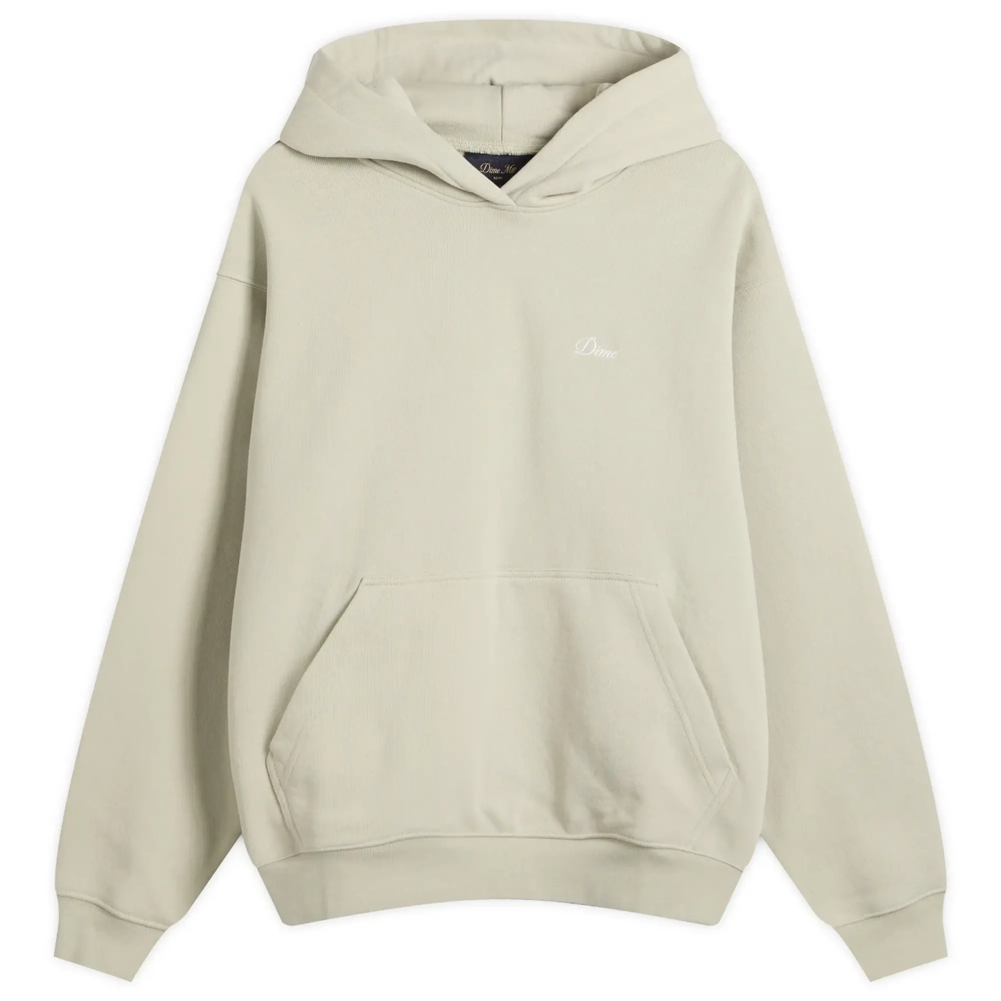 Dime Men's Cursive Small Logo Hoodie Charcoal Moss