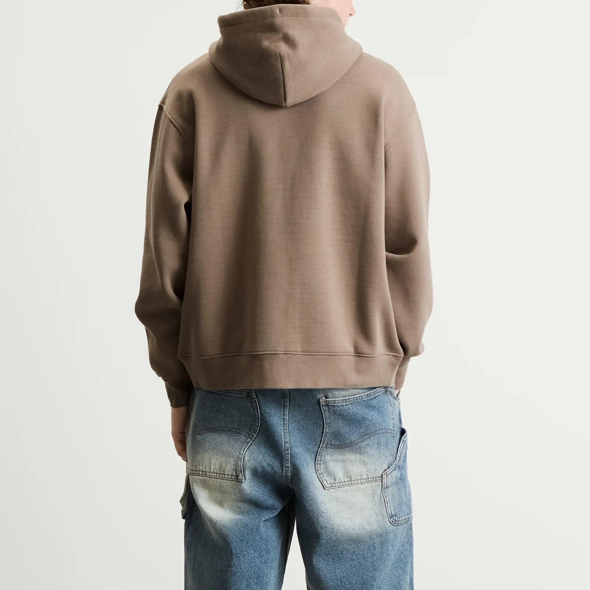 Dime Men's Cursive Small Logo Zip Hoodie Driftwood