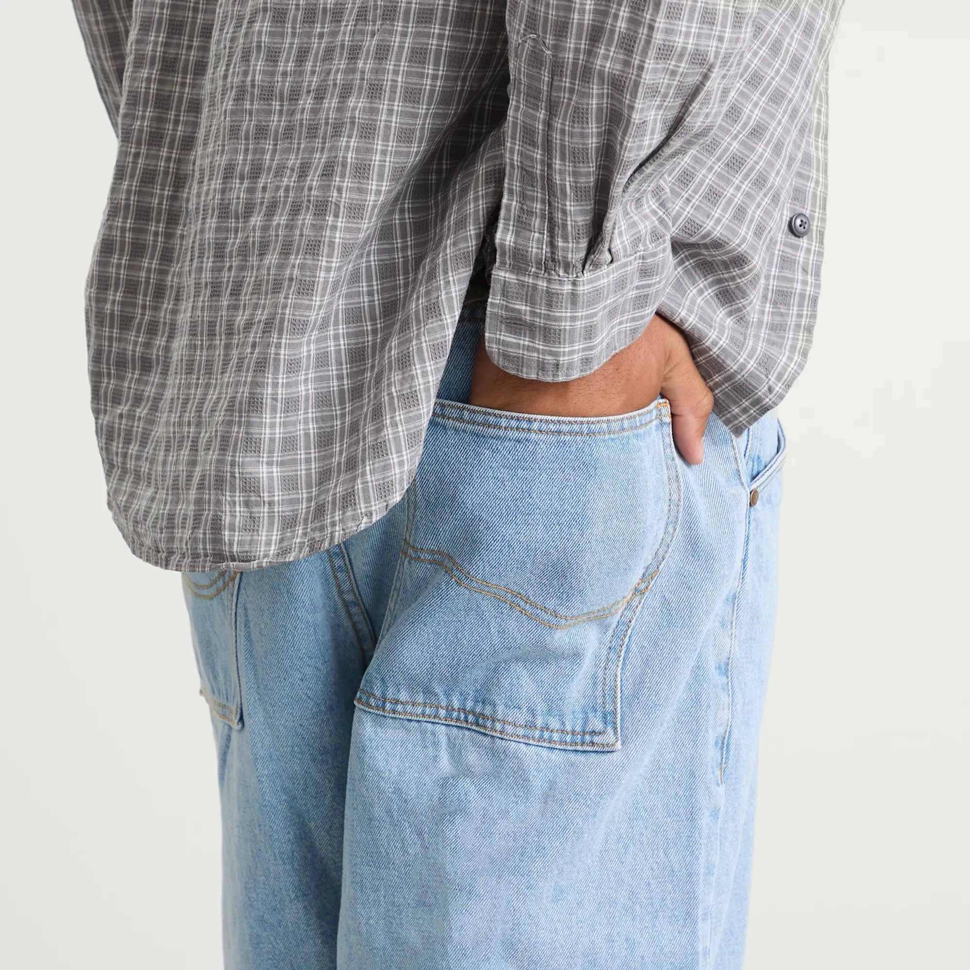 Dime Men's Classic Baggy Denim Pants Blue Washed