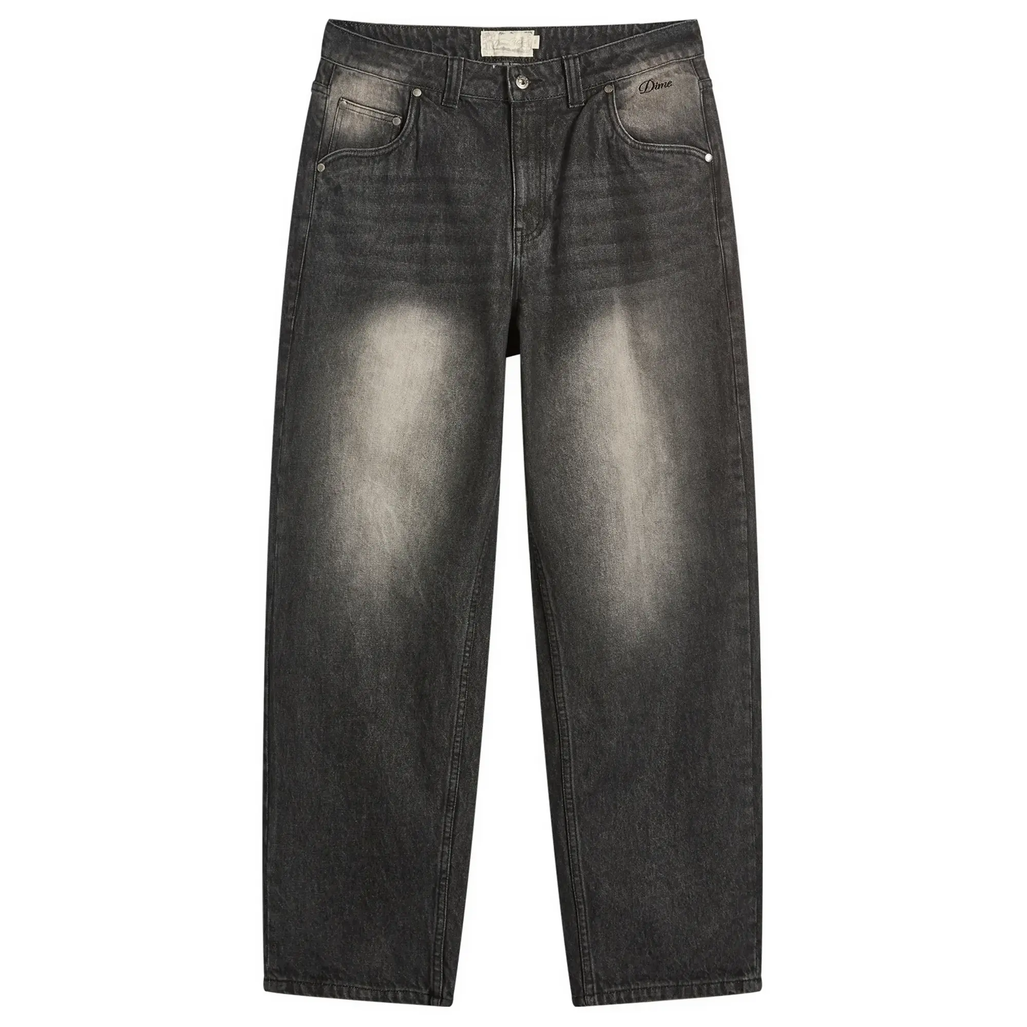 Dime Men's Classic Baggy Denim Pants Sandblasted Black