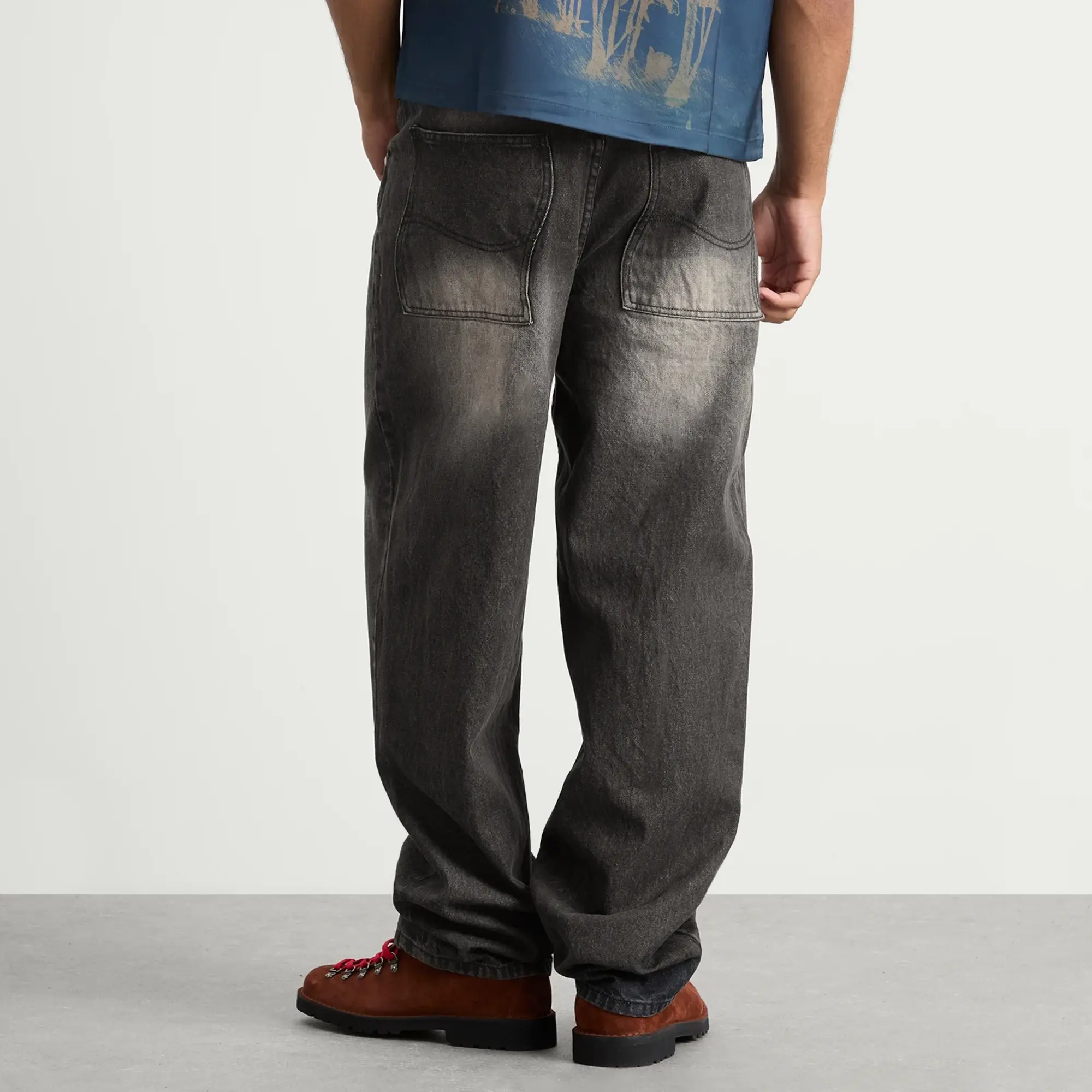 Dime Men's Classic Baggy Denim Pants Sandblasted Black