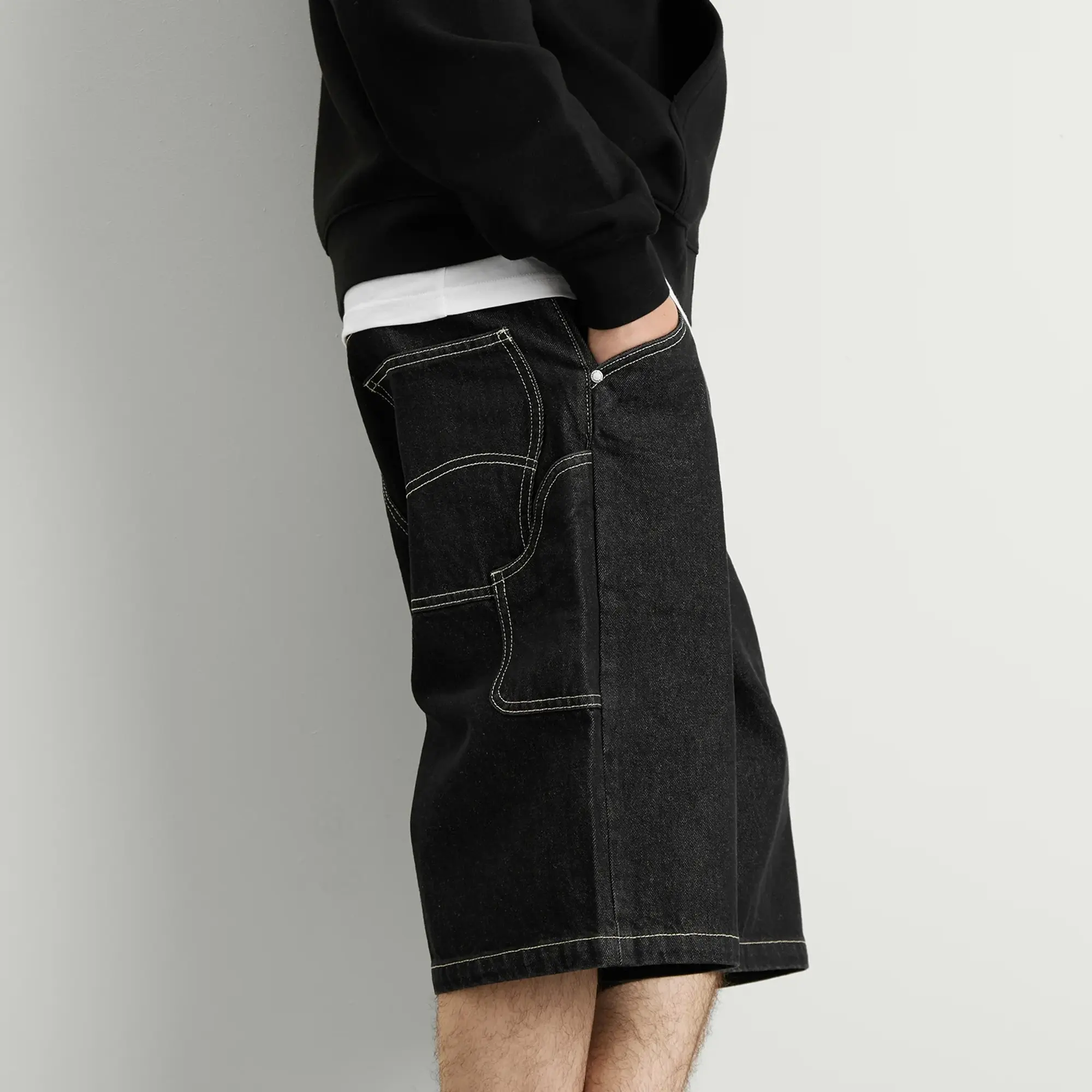 Dime Men's Classic Denim Shorts Black Washed