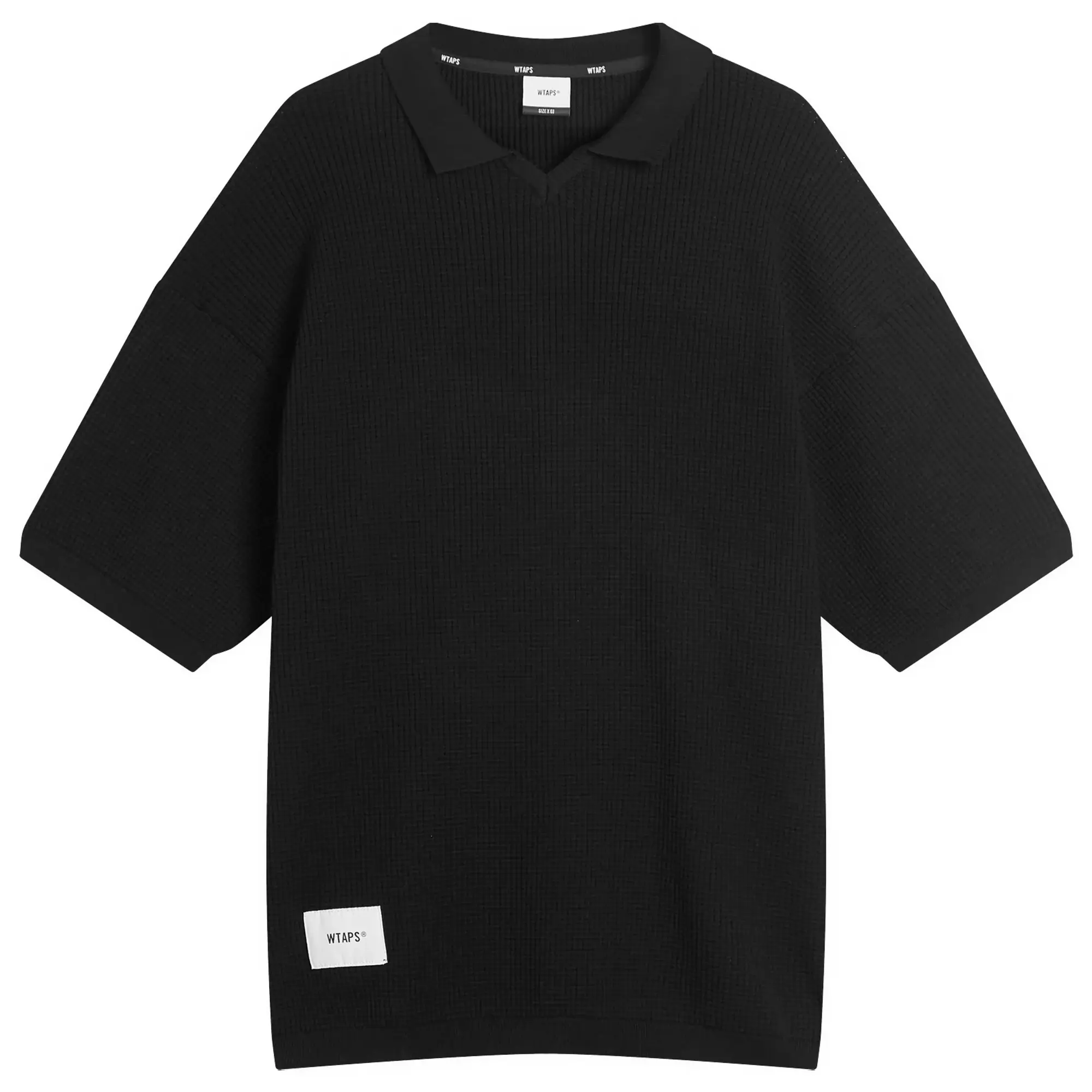 WTAPS Men's Waffle Knit Polo Black