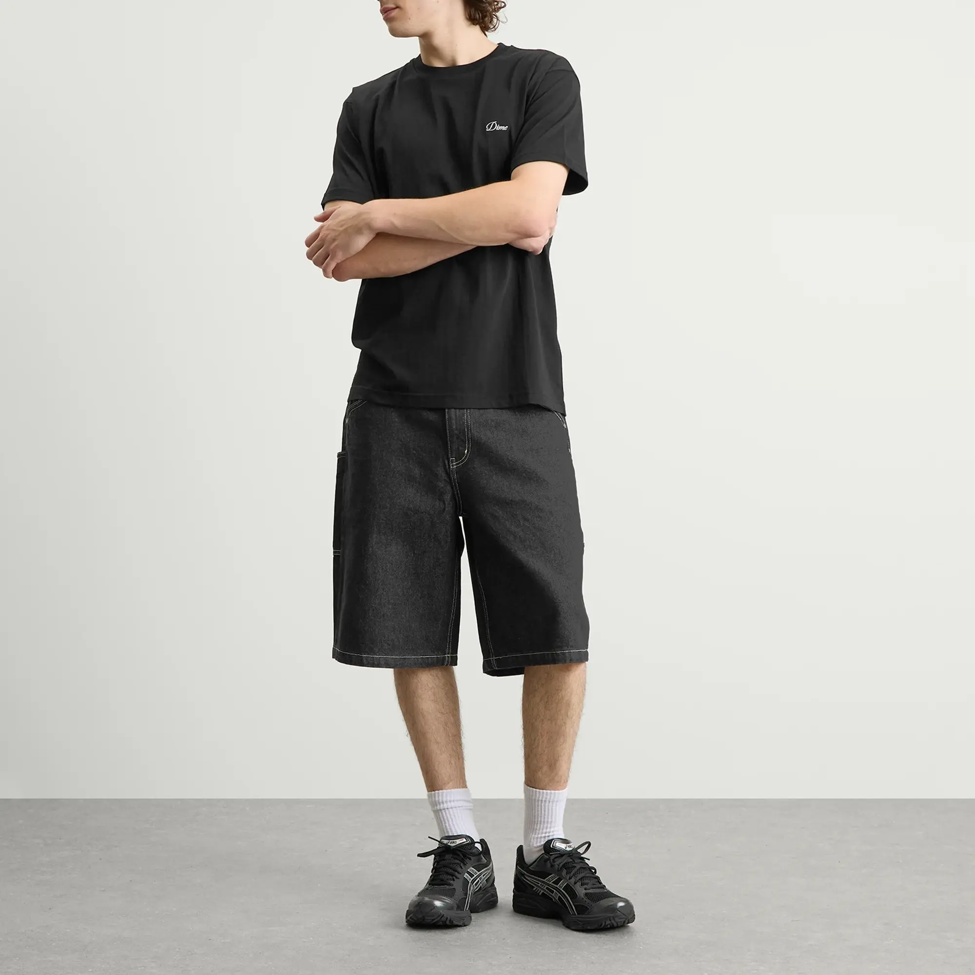 Dime Men's Cursive Small Logo T-Shirt Black