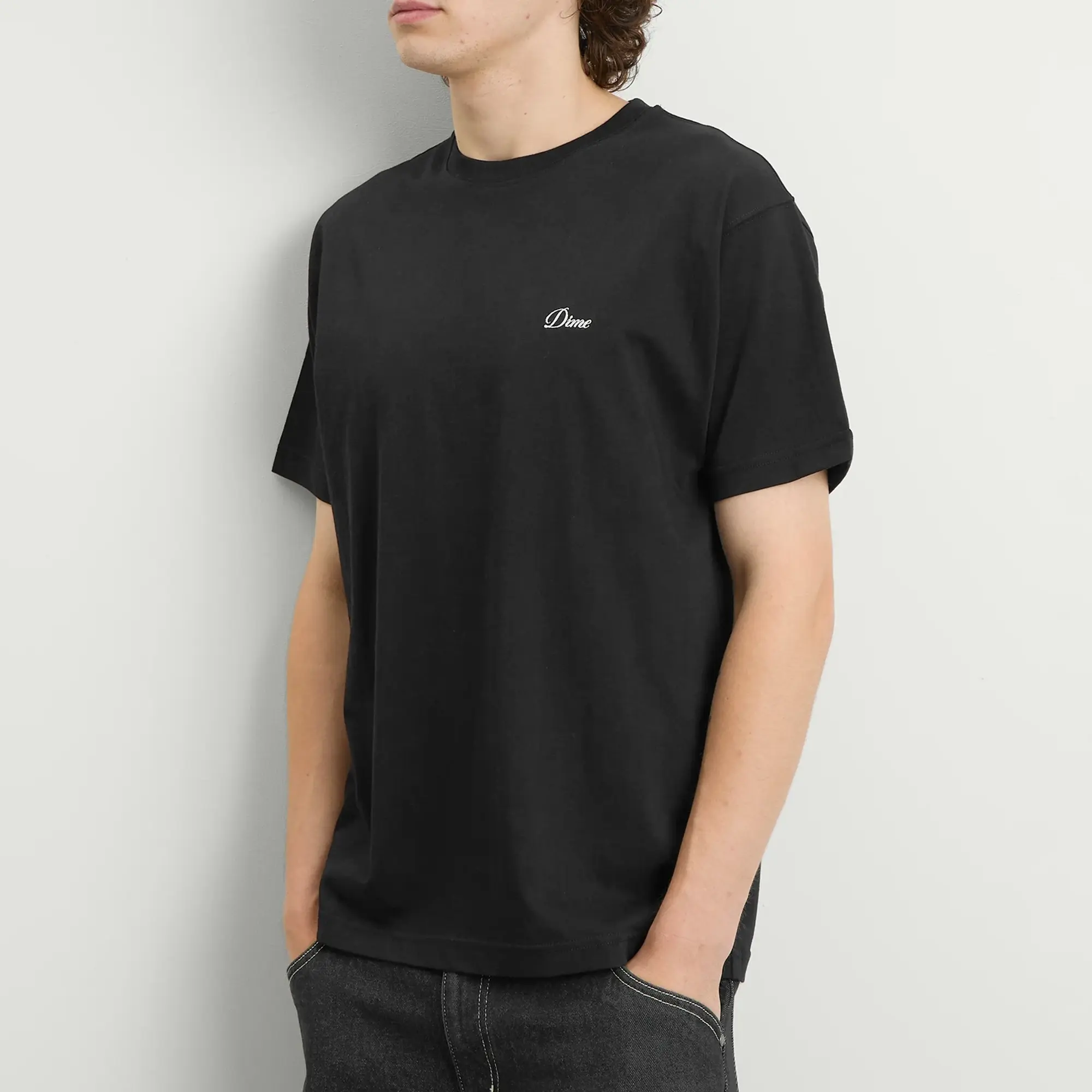 Dime Men's Cursive Small Logo T-Shirt Black