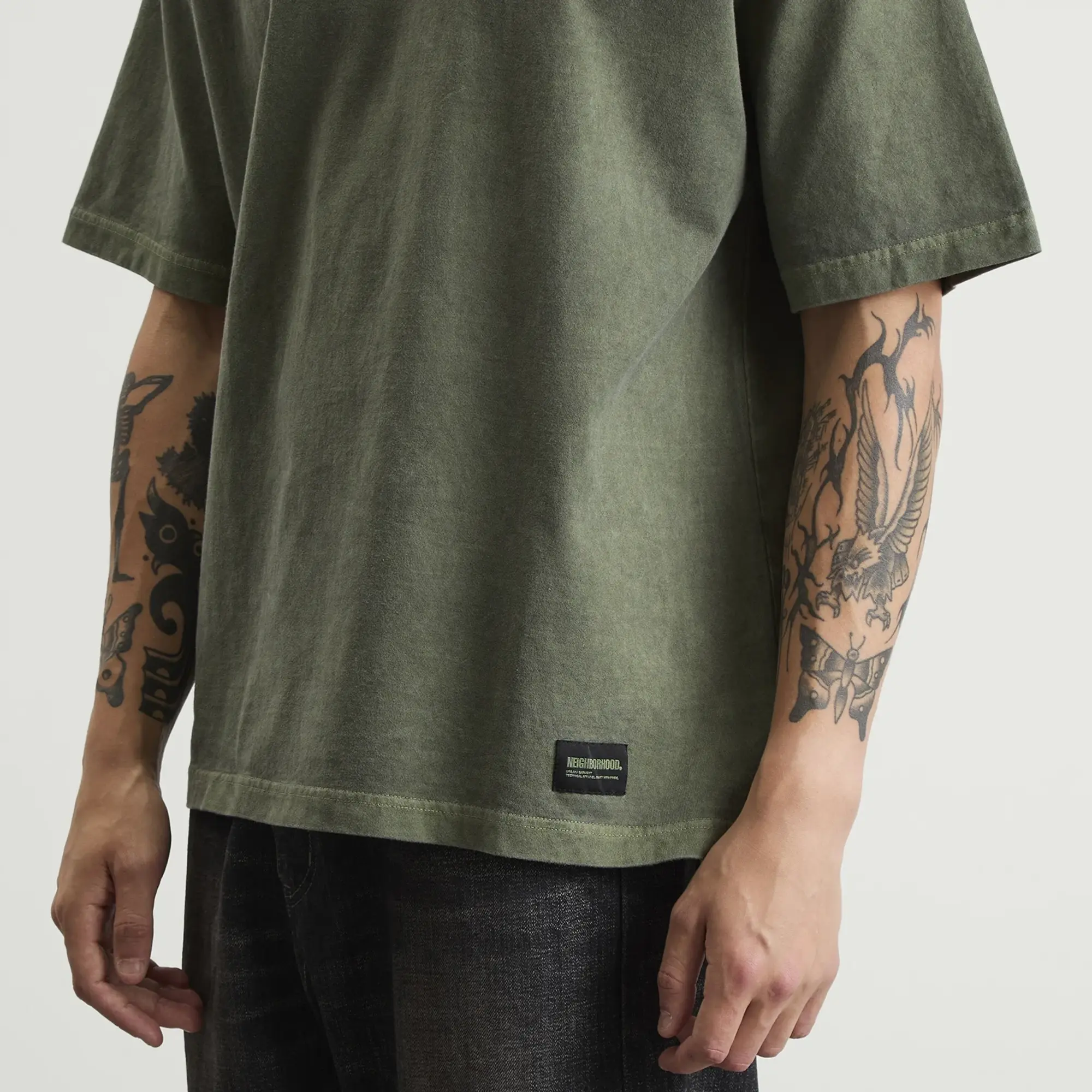 Neighborhood Men's Pigment Dyed T-Shirt Olive Drab