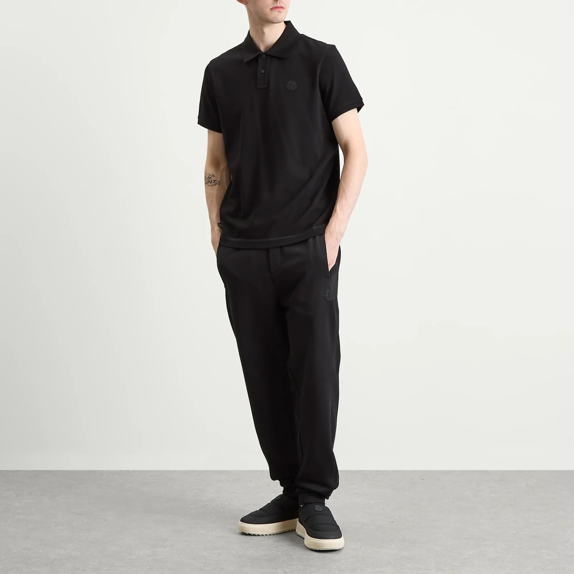 Moncler Men's Short Sleeve Polo Black