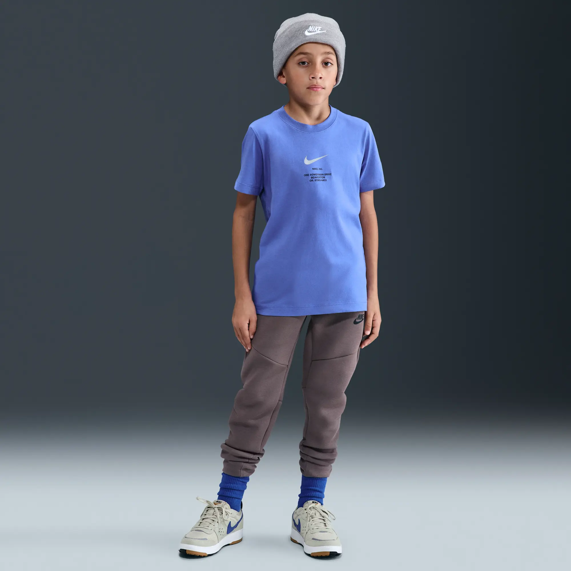 Nike Sportswear Older Kids' (Boys') T-Shirt - Blue - Cotton