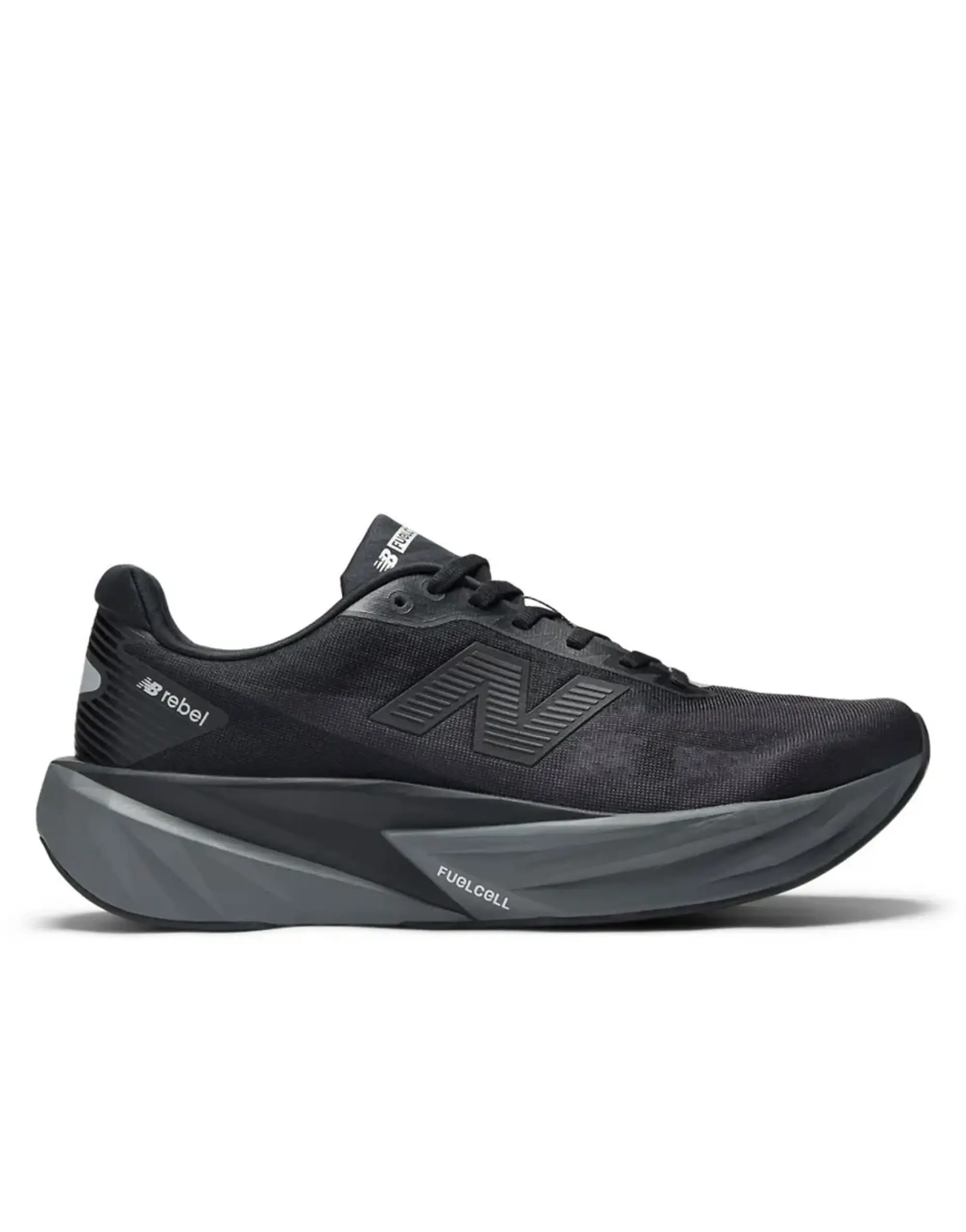 New Balance Men's FuelCell Rebel v5 in Black/Grey Synthetic