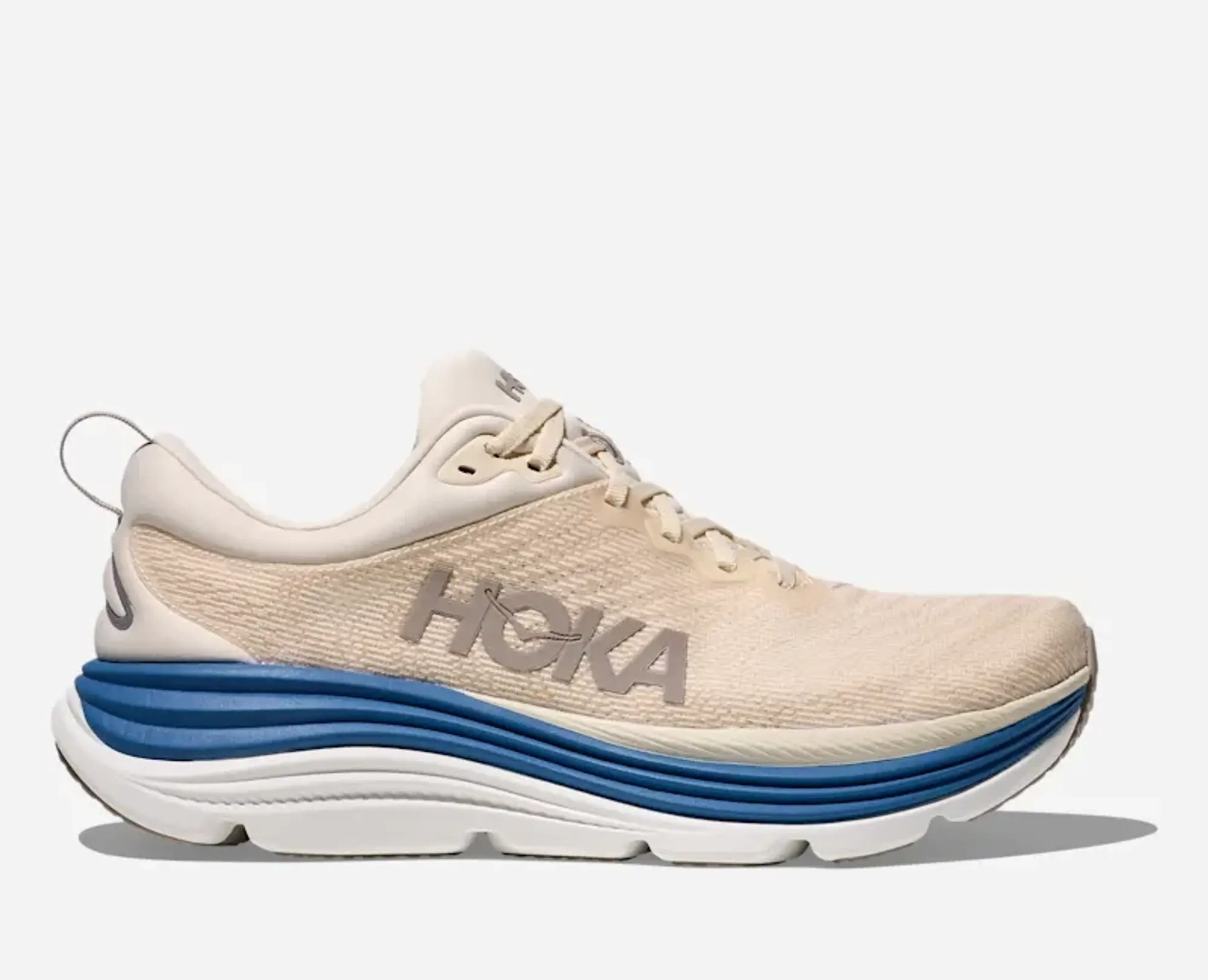 Hoka Men's Gaviota 5 Road Running Shoes In Birch/Foggy Night