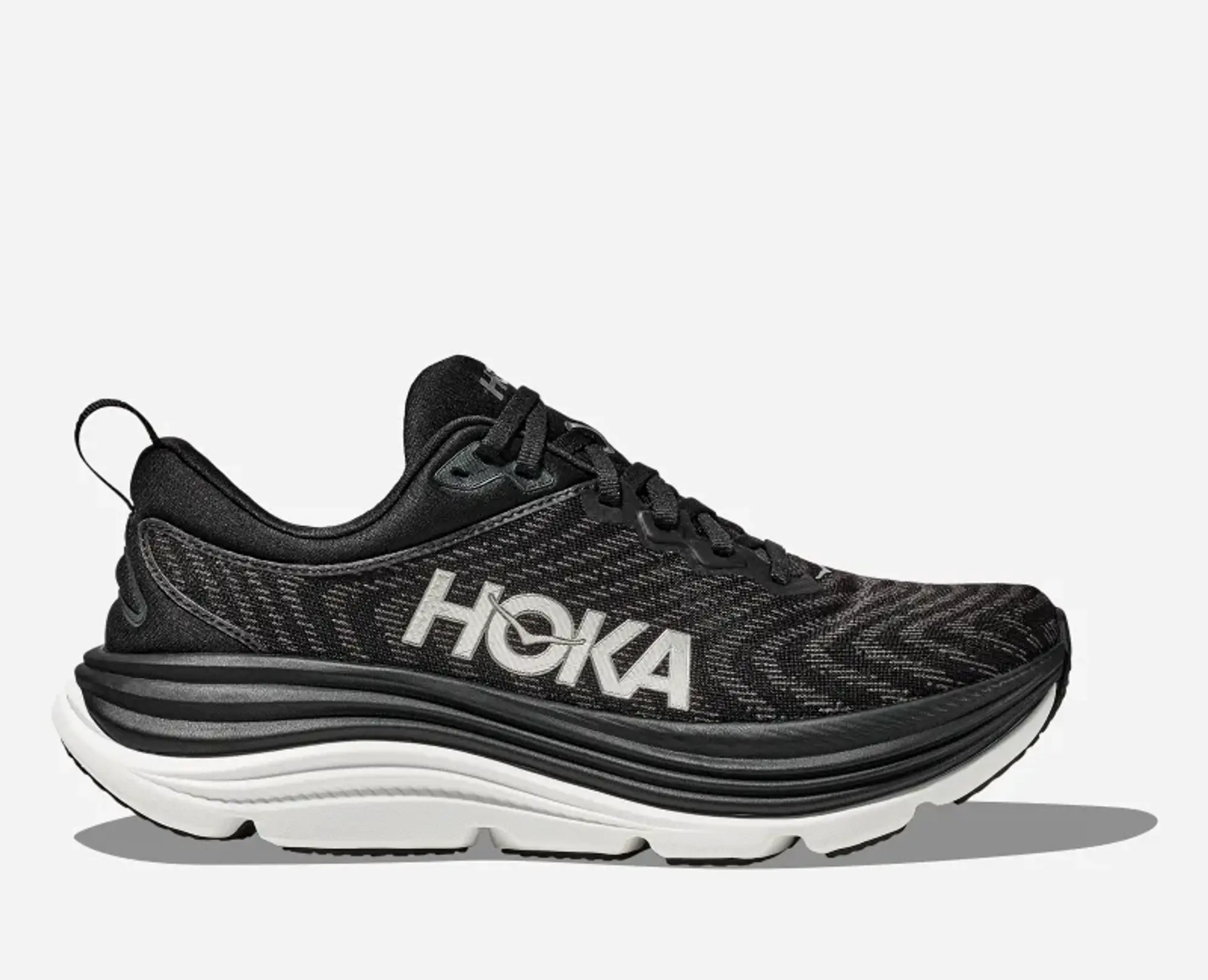 Hoka Women's Gaviota 5 Road Running Shoes In Black/White