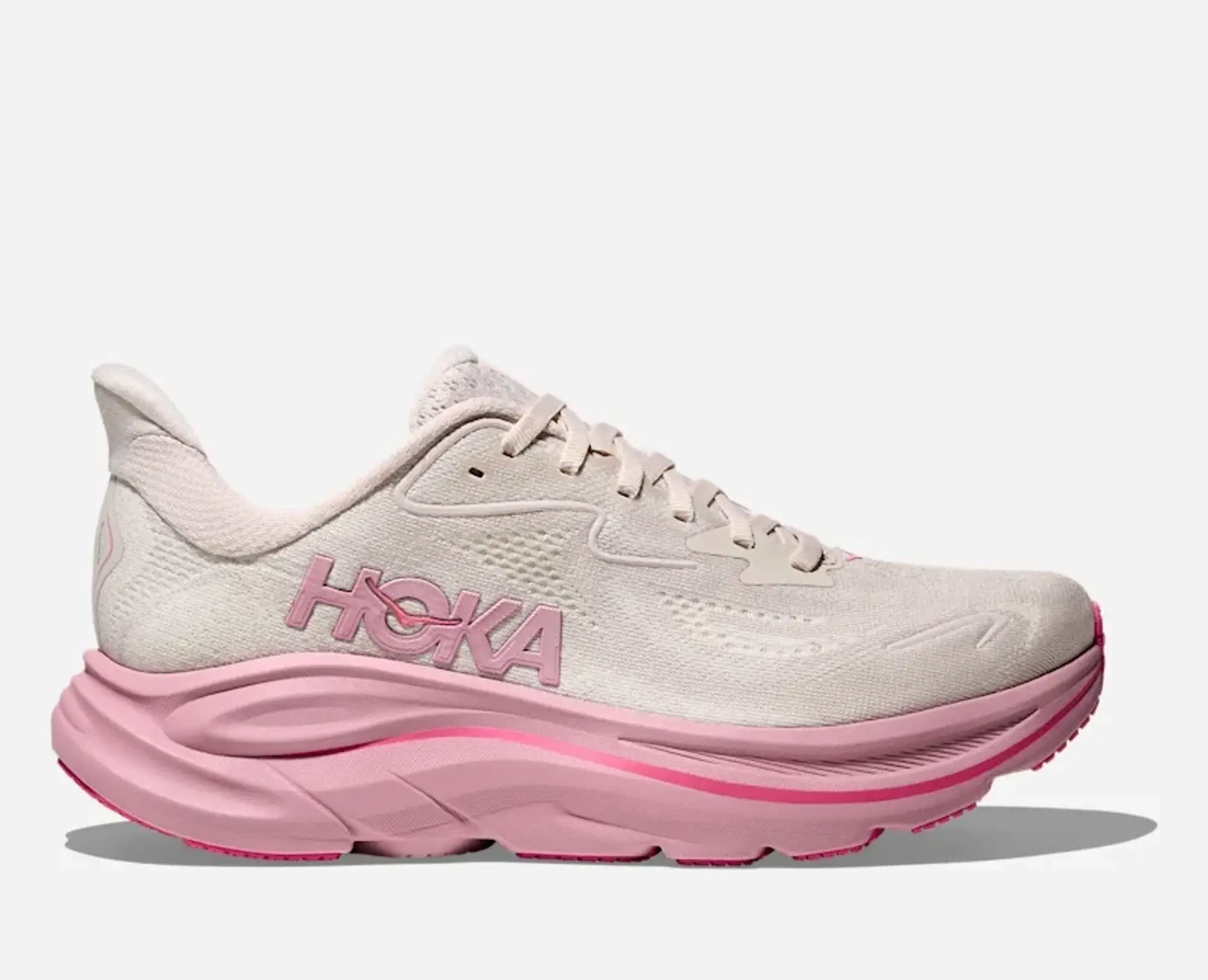 Hoka Women's Clifton 10 Road Running Shoes In Rose Cream/Dried Rose