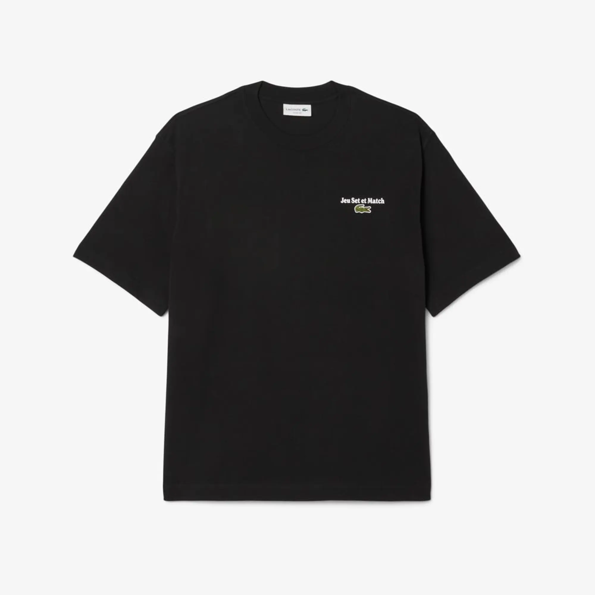 Lacoste Loose Fit Heavy Jersey Printed T-shirt - Noir