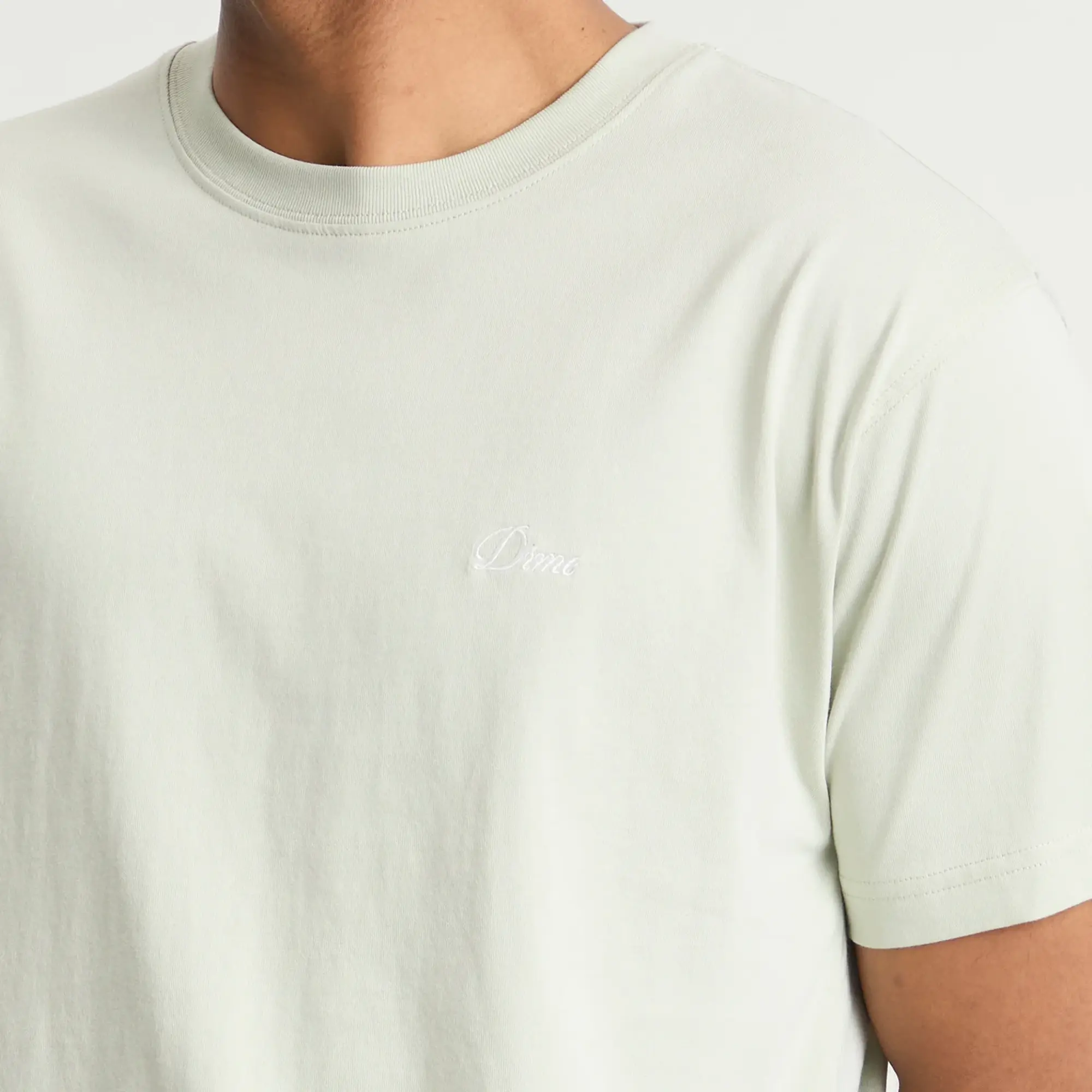 Dime Men's Cursive Small Logo T-Shirt Charcoal Moss