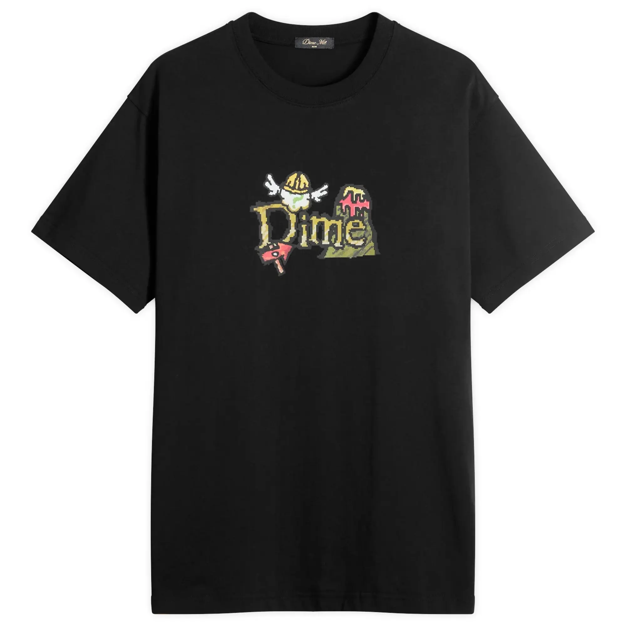 Dime Men's Classic Fuzzy T-Shirt Black