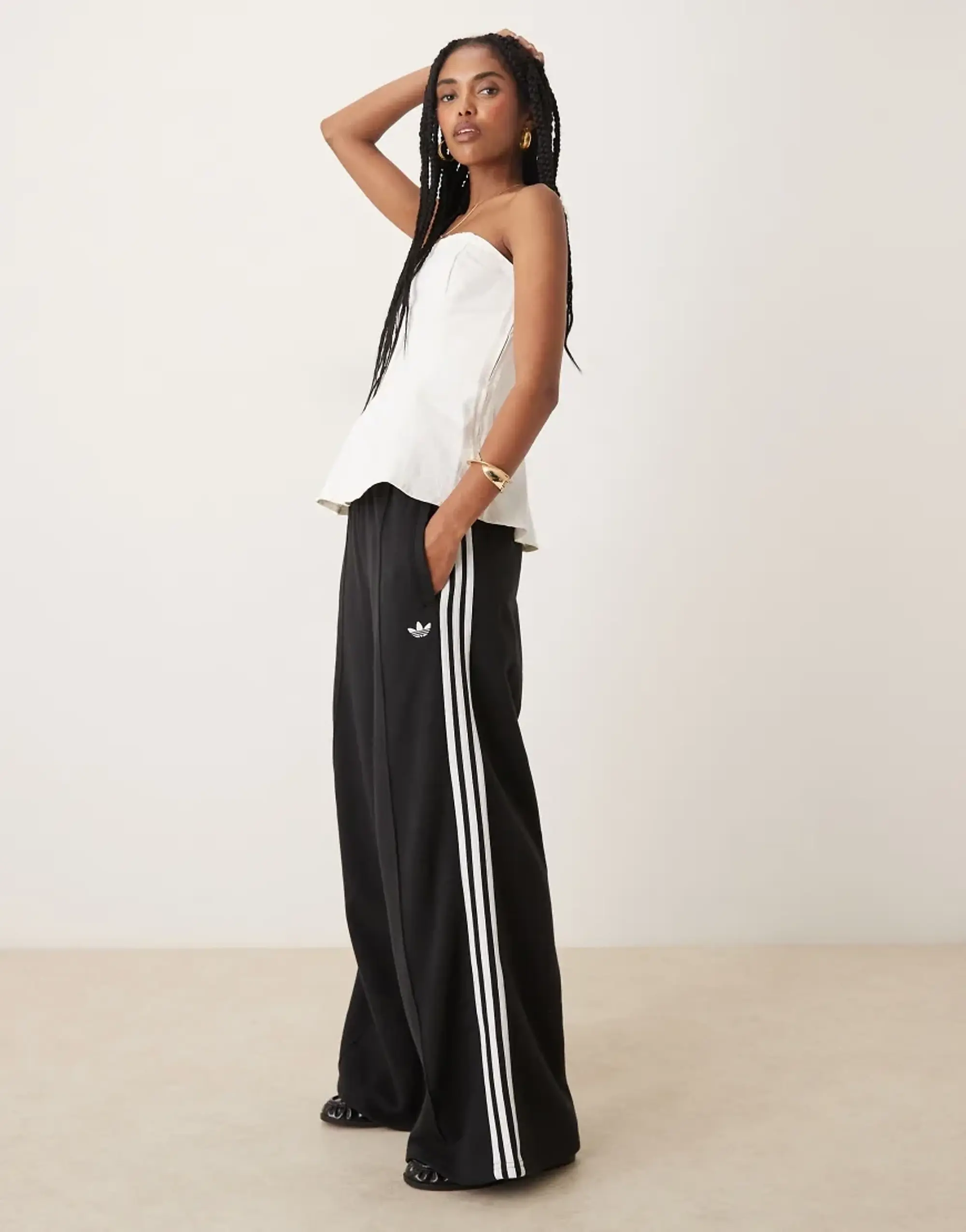 Pants Adidas 3S Wide Sweatpt Black/ White S