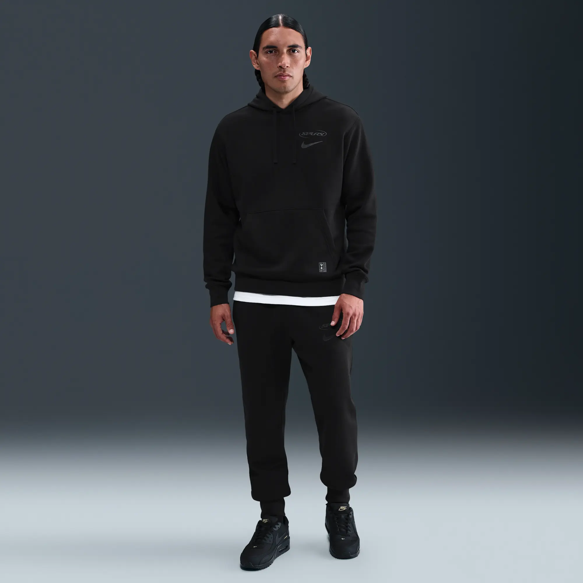 Tottenham Hotspur Club Men's Nike Football Pullover Hoodie - Black - Fleece