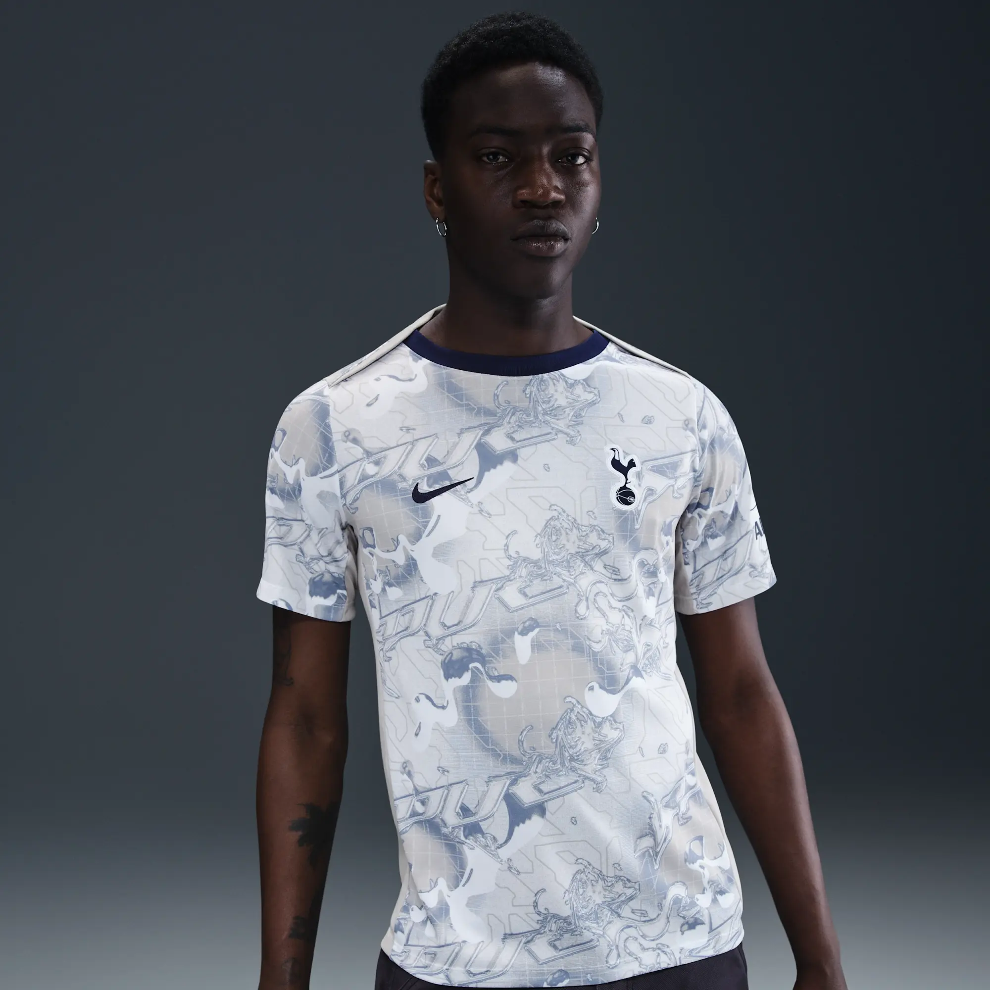 Tottenham Hotspur Academy Pro Home Men's Nike Dri-FIT Football Pre-Match Short-Sleeve Top - White - Sustainable Materials
