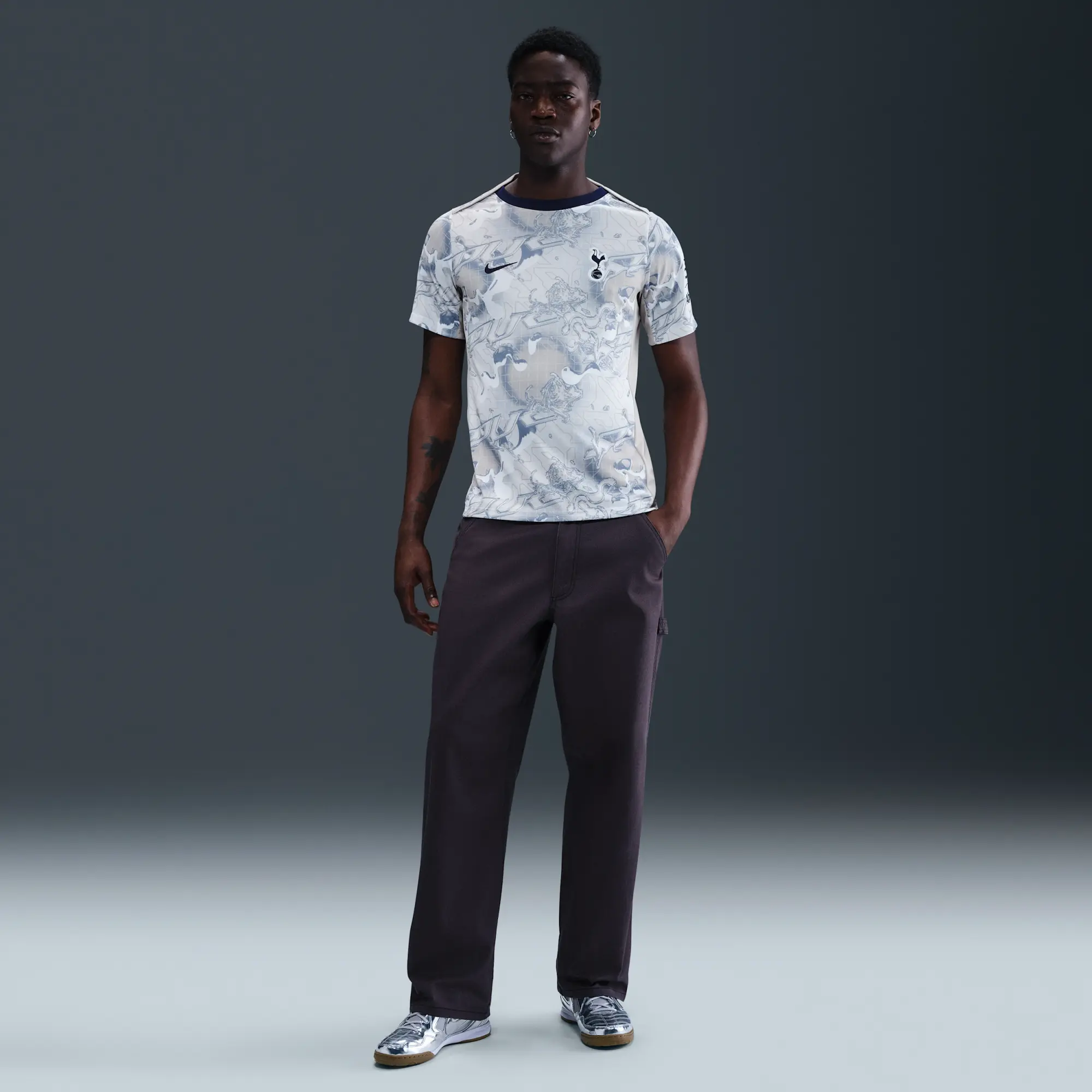 Tottenham Hotspur Academy Pro Home Men's Nike Dri-FIT Football Pre-Match Short-Sleeve Top - White - Sustainable Materials