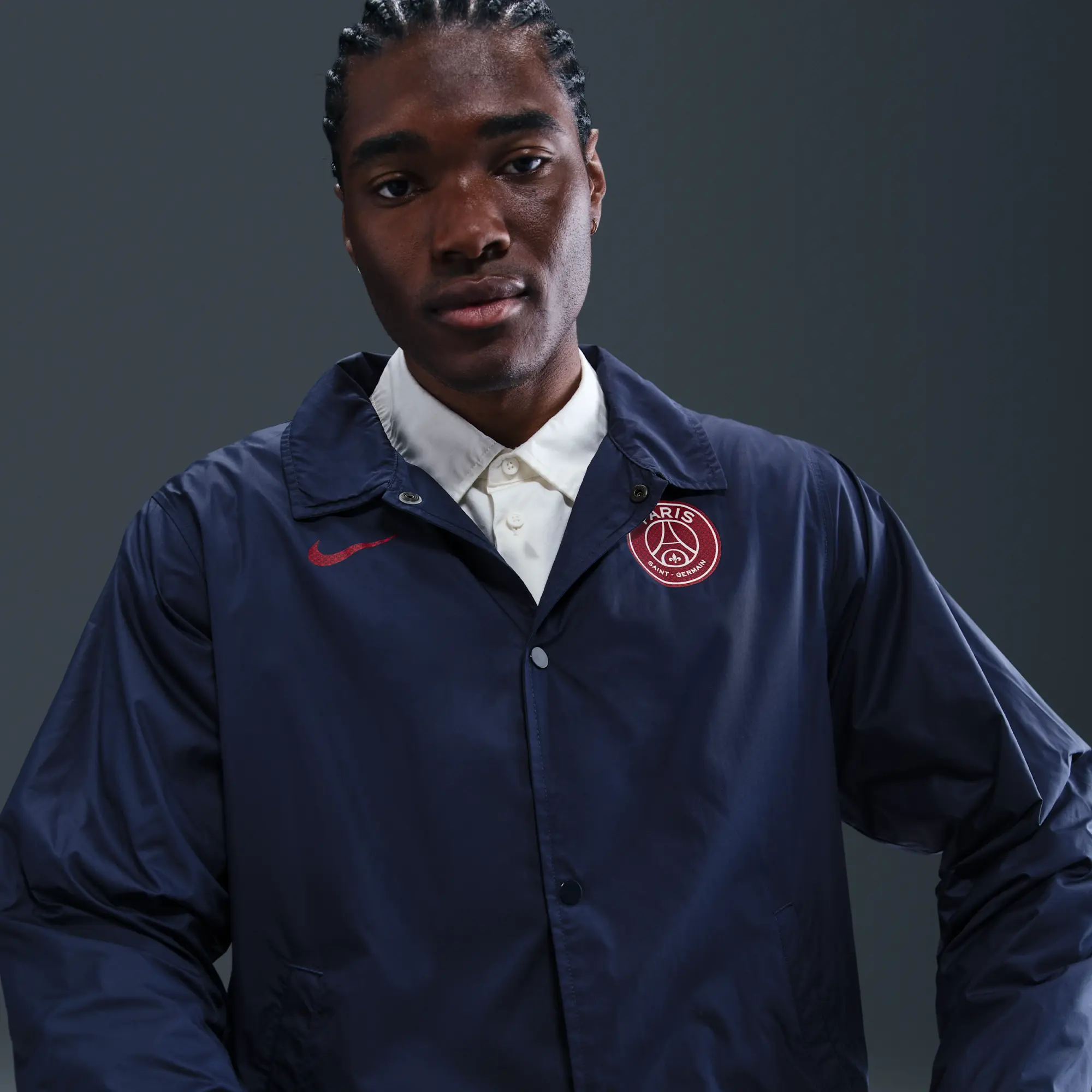 Paris Saint-Germain Club Men's Nike Football Coaches' Jacket - Blue