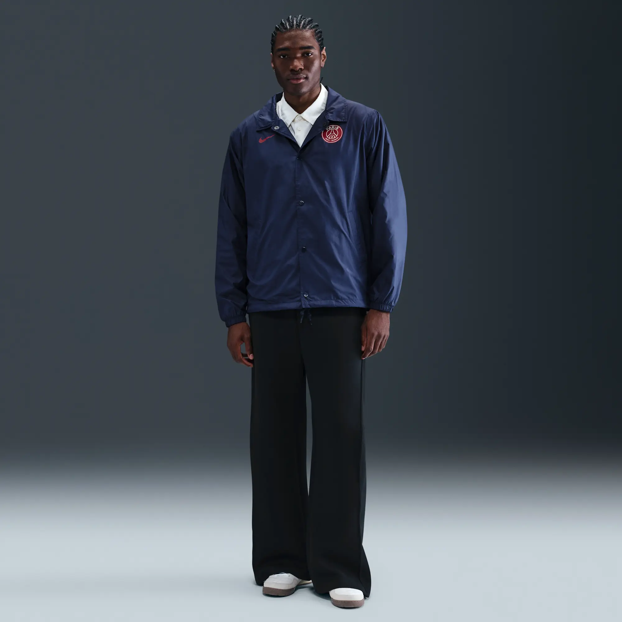 Paris Saint-Germain Club Men's Nike Football Coaches' Jacket - Blue
