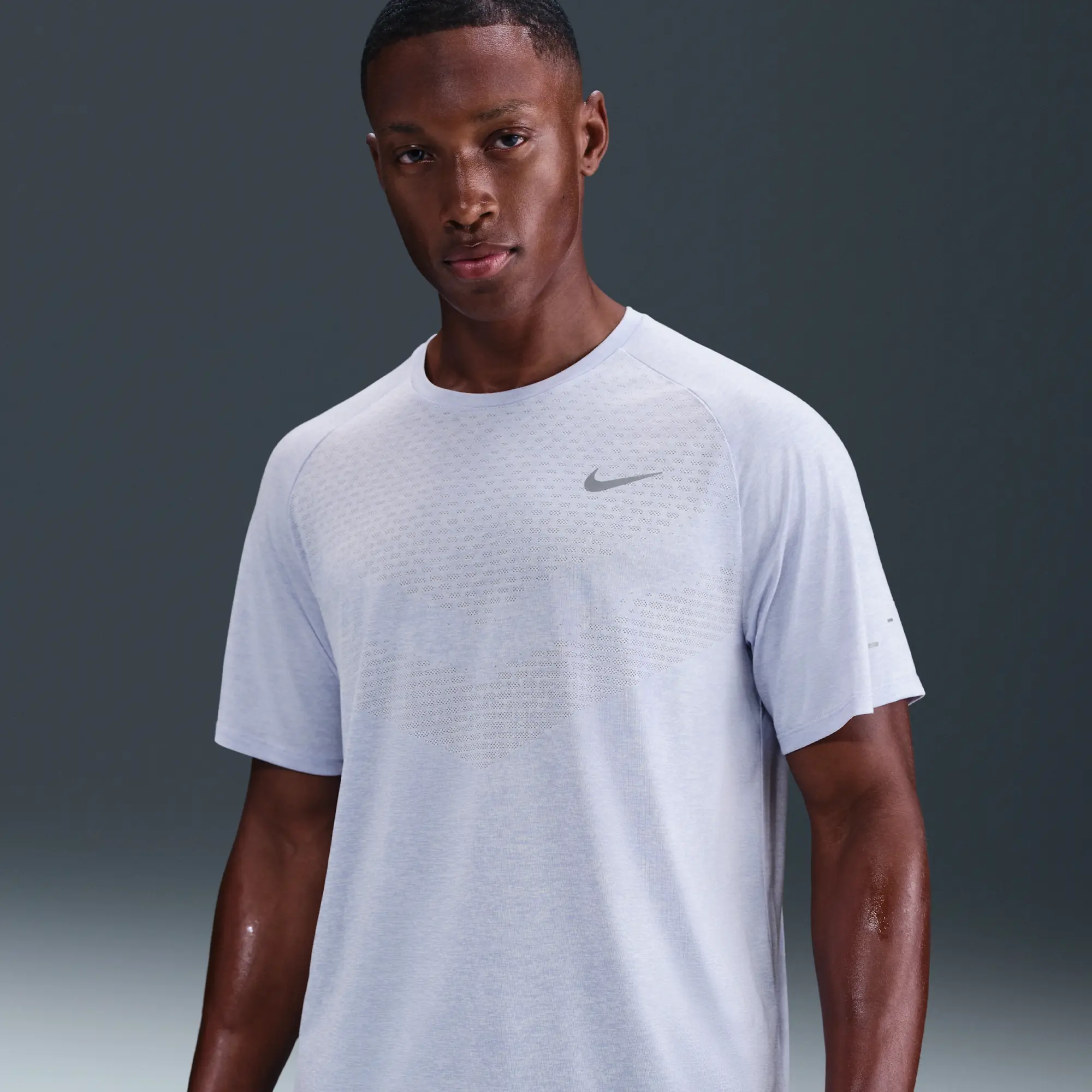 Nike Stride Men's Dri-FIT ADV Short-Sleeve Running Top - Grey - Recycled Polyester