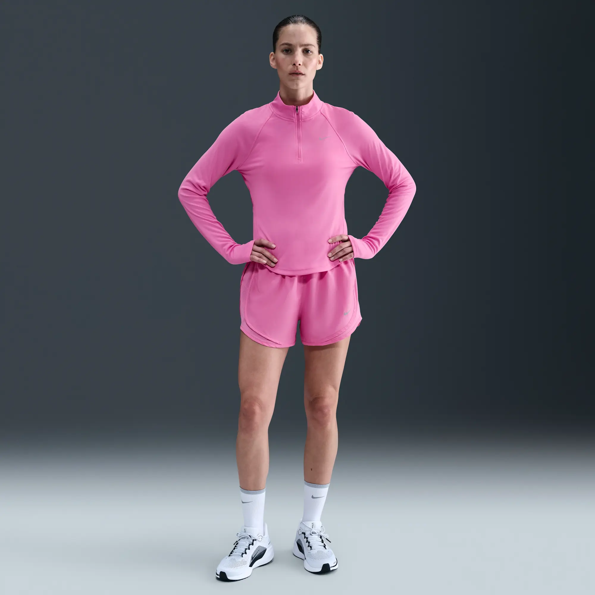 Nike Tempo Swoosh Run Women's Dri-FIT 1/4-Zip Running Top - Pink - Sustainable Materials