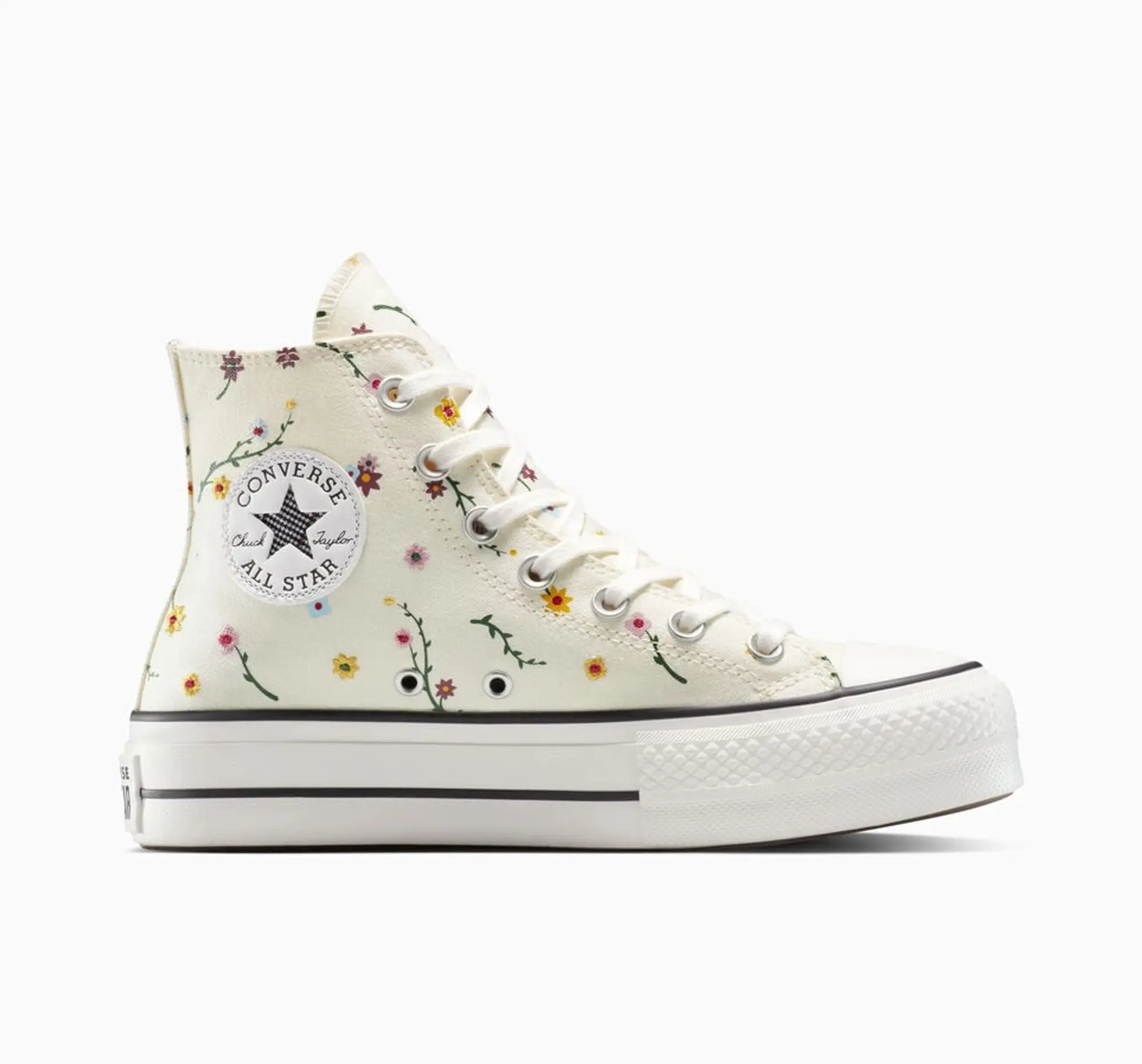 Converse Chuck Taylor All Star Lift Platform Embroidered Blooms - Cream